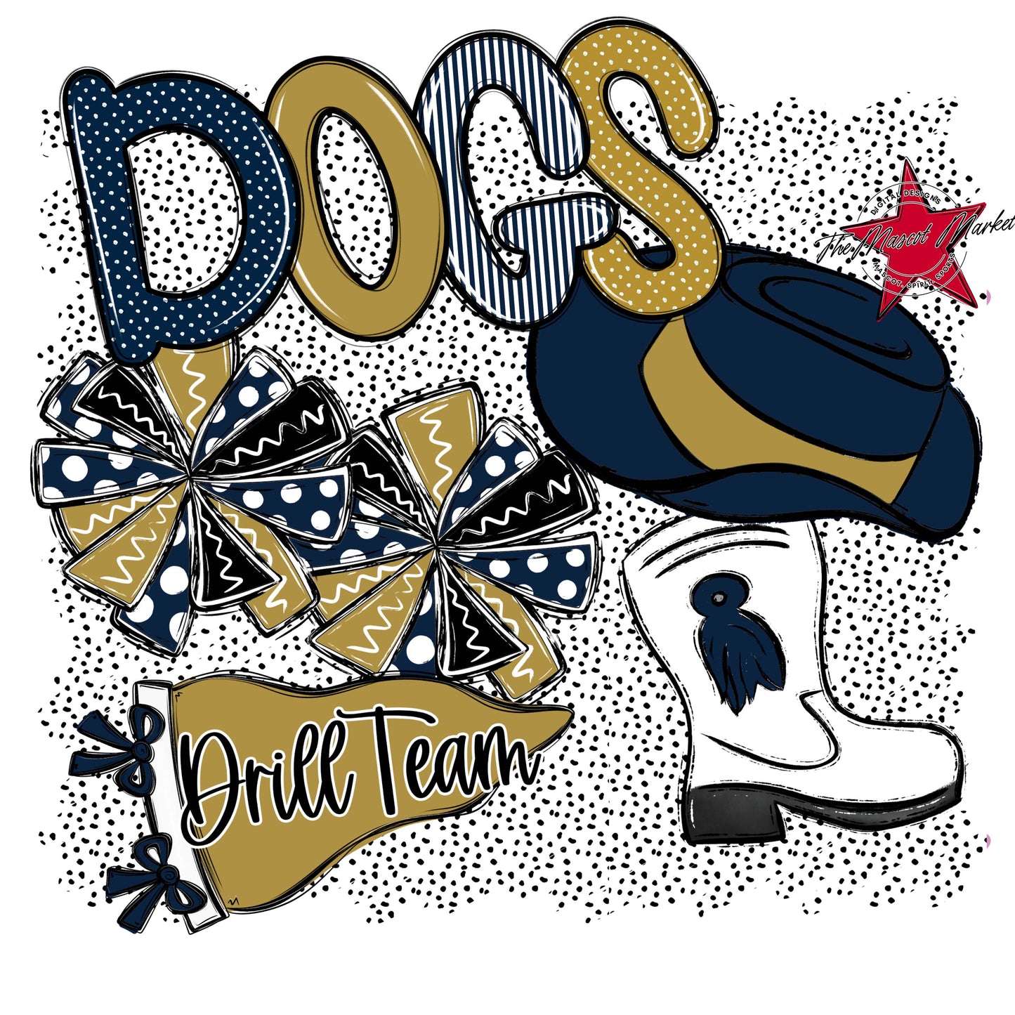 Dogs Drillteam Spirit-Navy & Gold