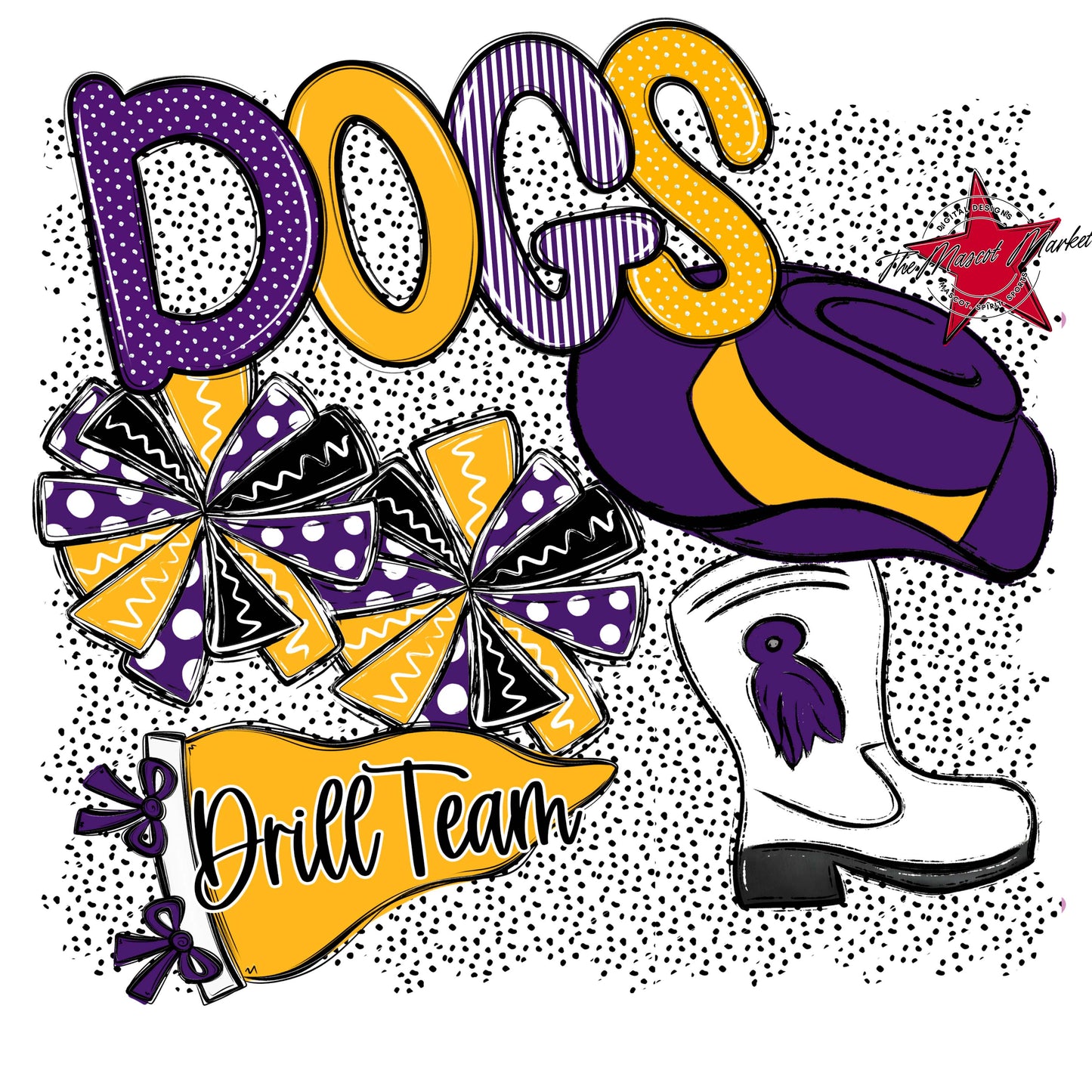 Dogs Drillteam Spirit-Purple & Yellow
