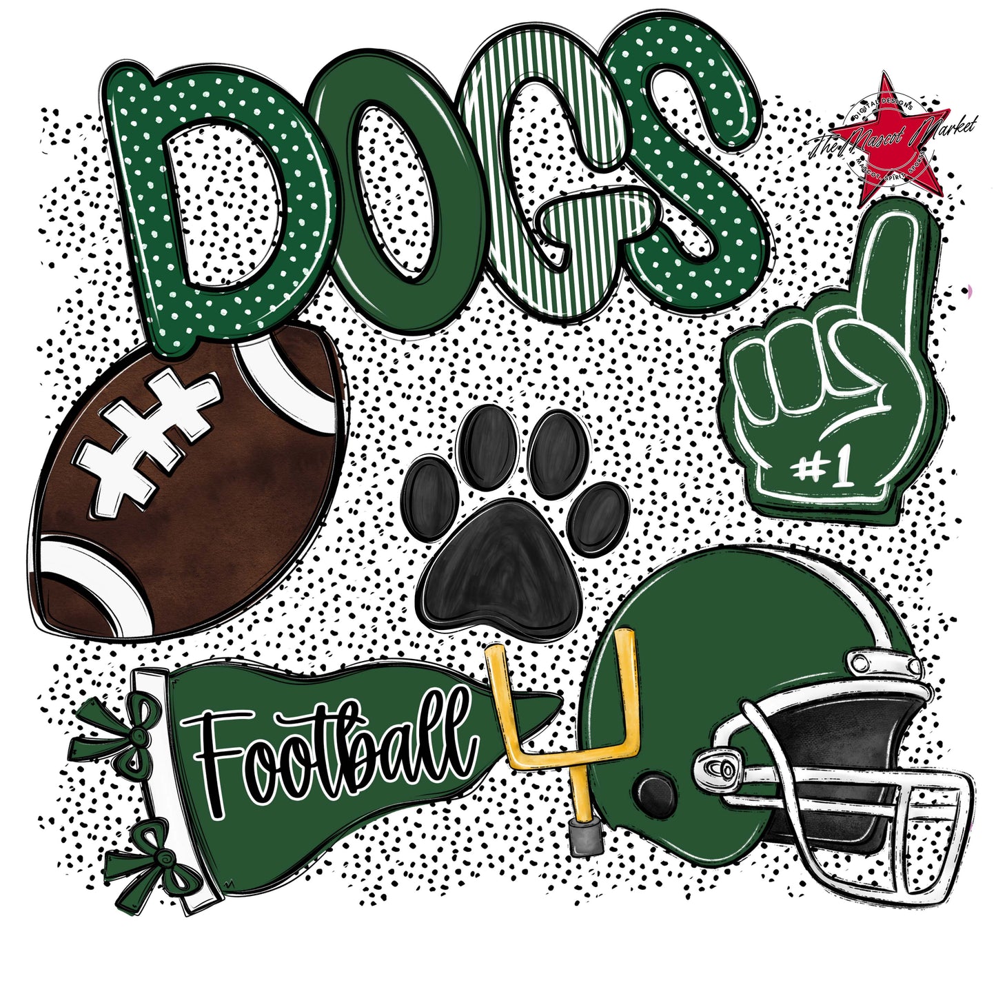 Dogs Football Spirit-Green