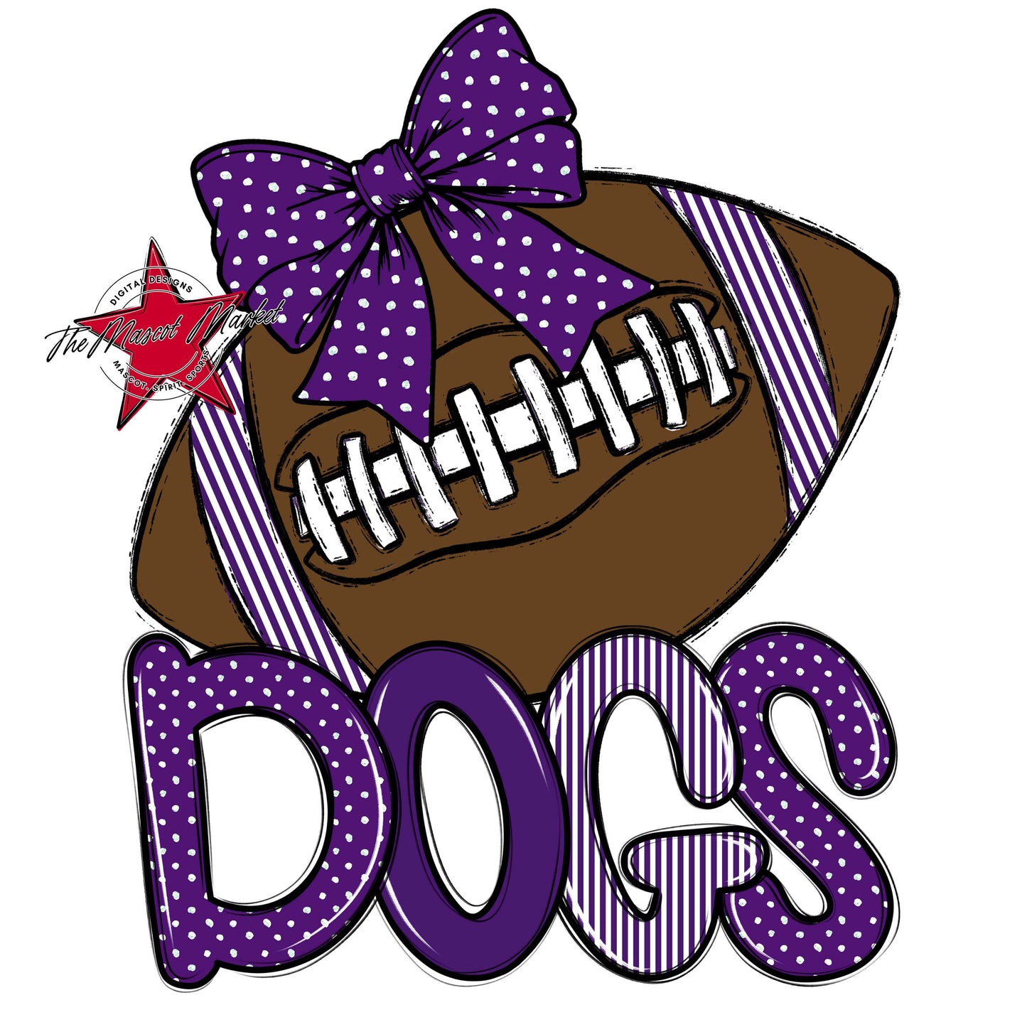 Dogs Football Spirit Design-Purple