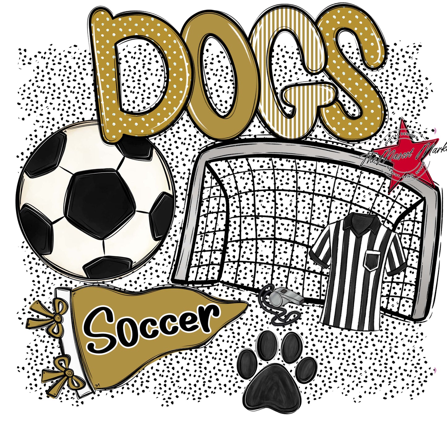 Dogs Soccer Spirit-Gold