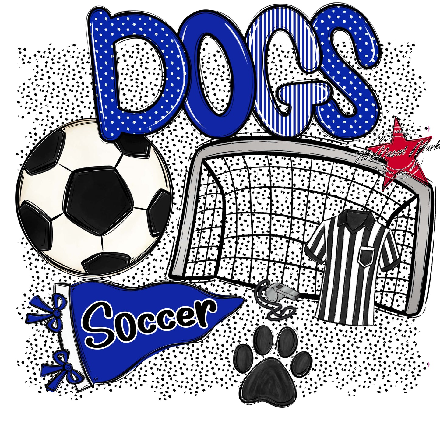 Dogs Soccer Spirit-Royal Blue
