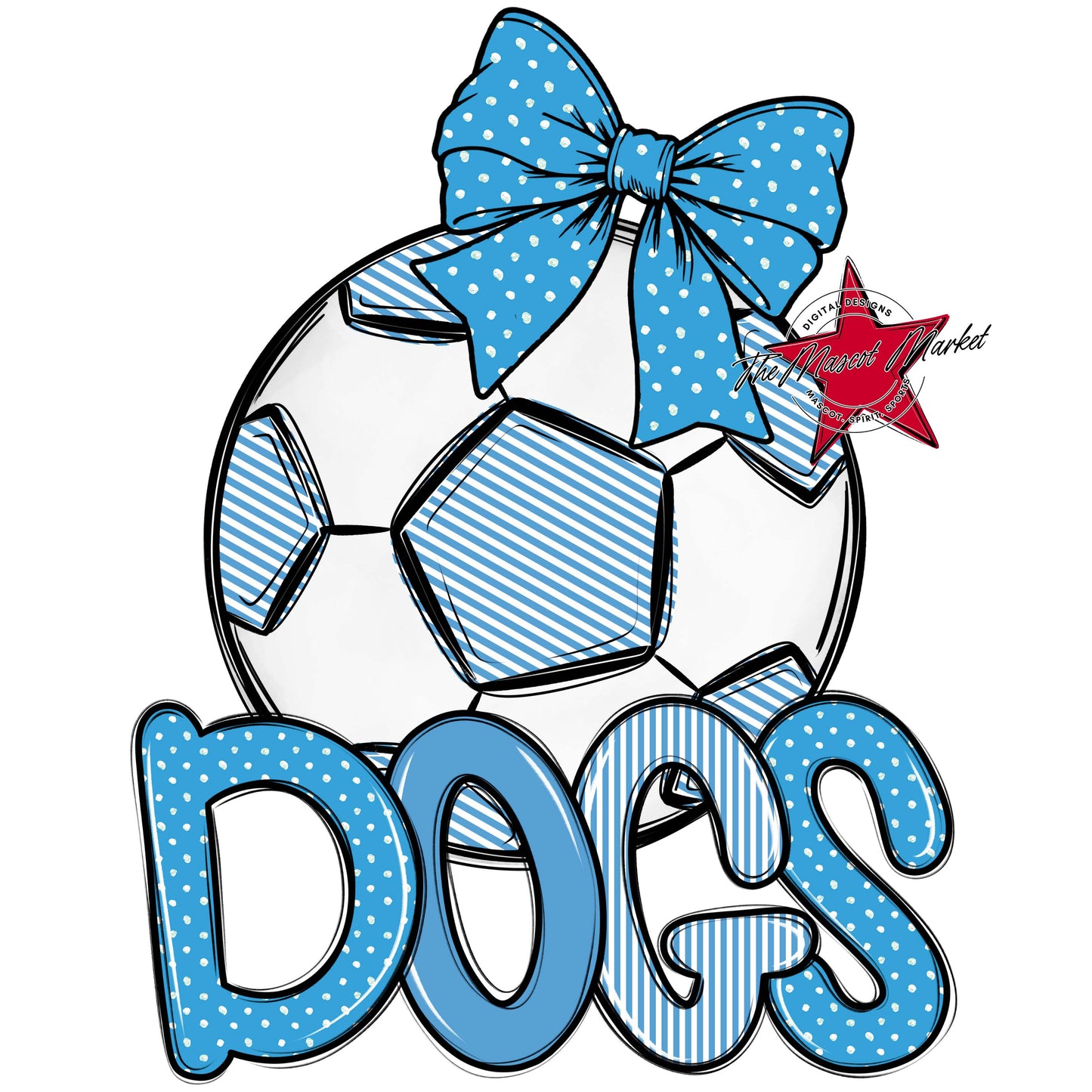Dogs Soccer Spirit Design-Carolina Blue