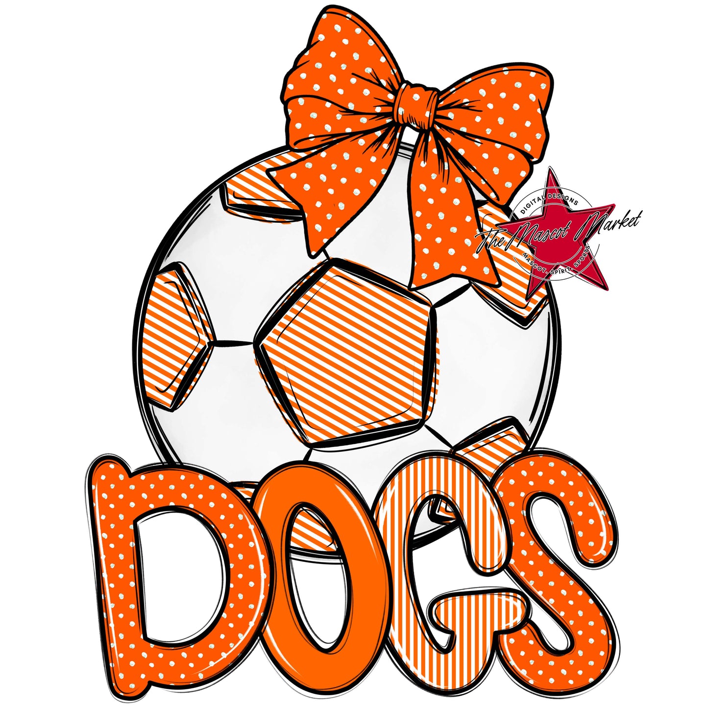 Dogs Soccer Spirit Design-Orange