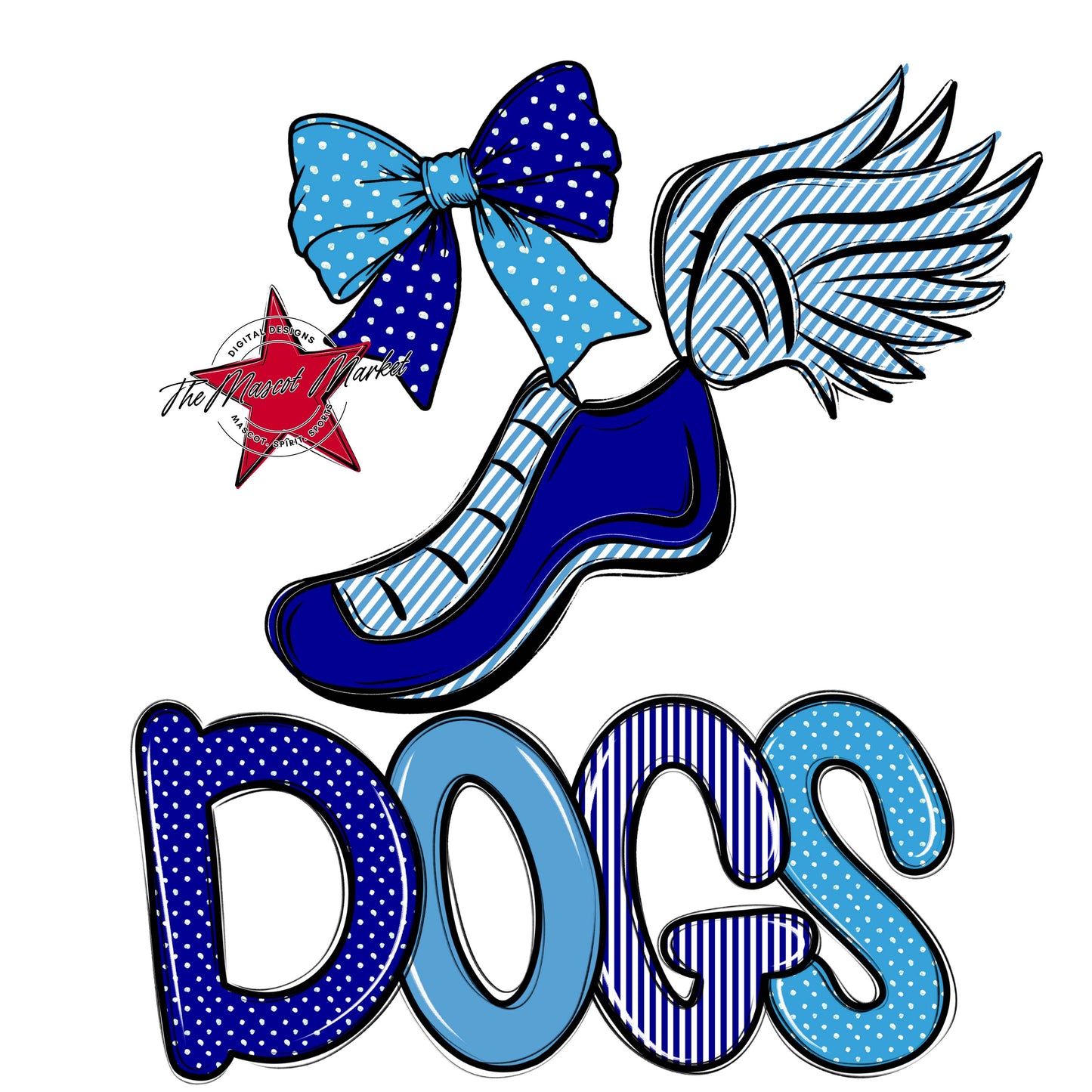 Dogs Track Spirit Design-Blue & Carolina Blue