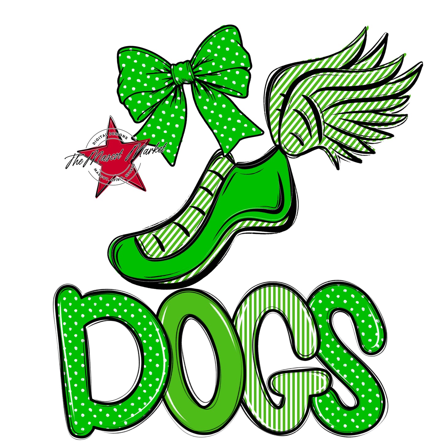 Dogs Track Spirit Design-Bright Green