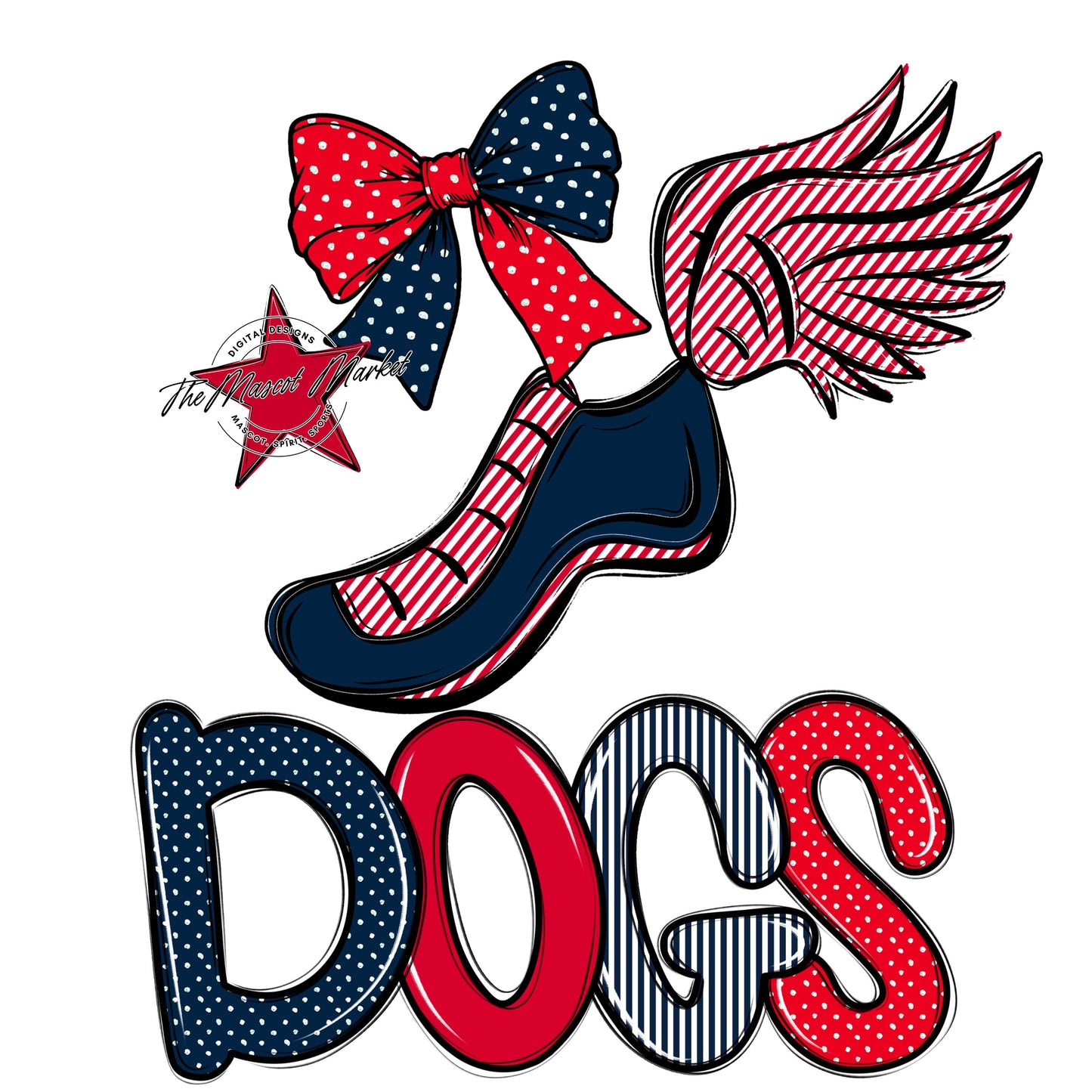 Dogs Track Spirit Design-Navy & Red
