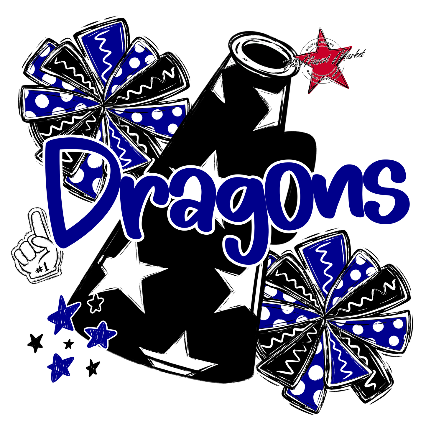 Dragons Alpha Megaphone Design-Blue