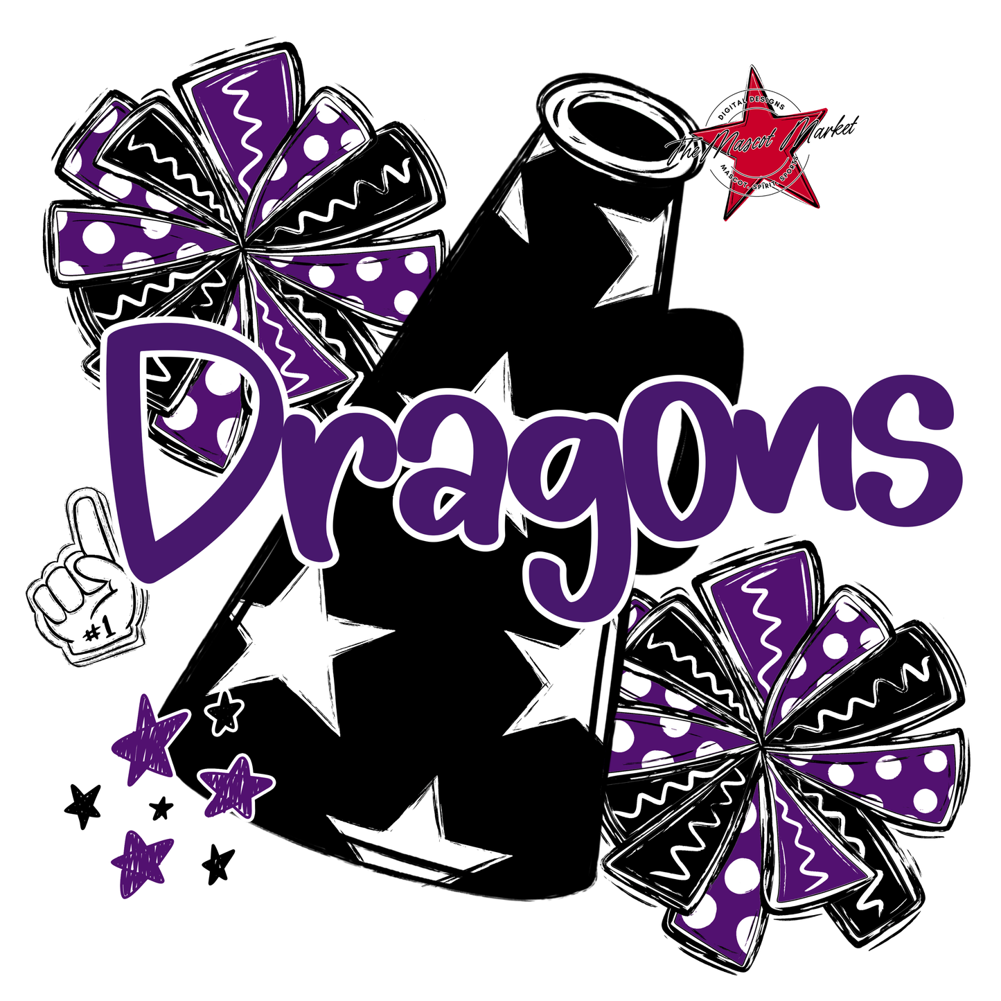 Dragons Alpha Megaphone Design-Purple