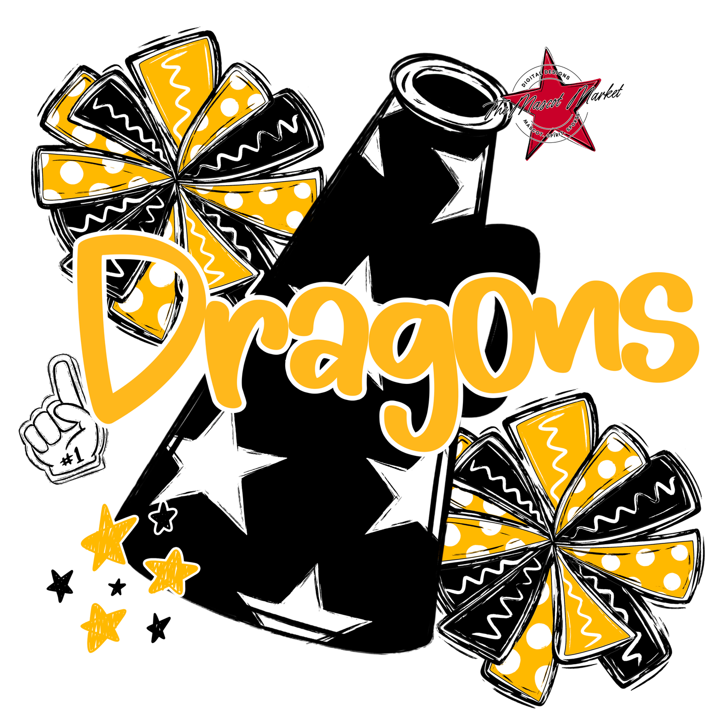 Dragons Alpha Megaphone Design-Yellow