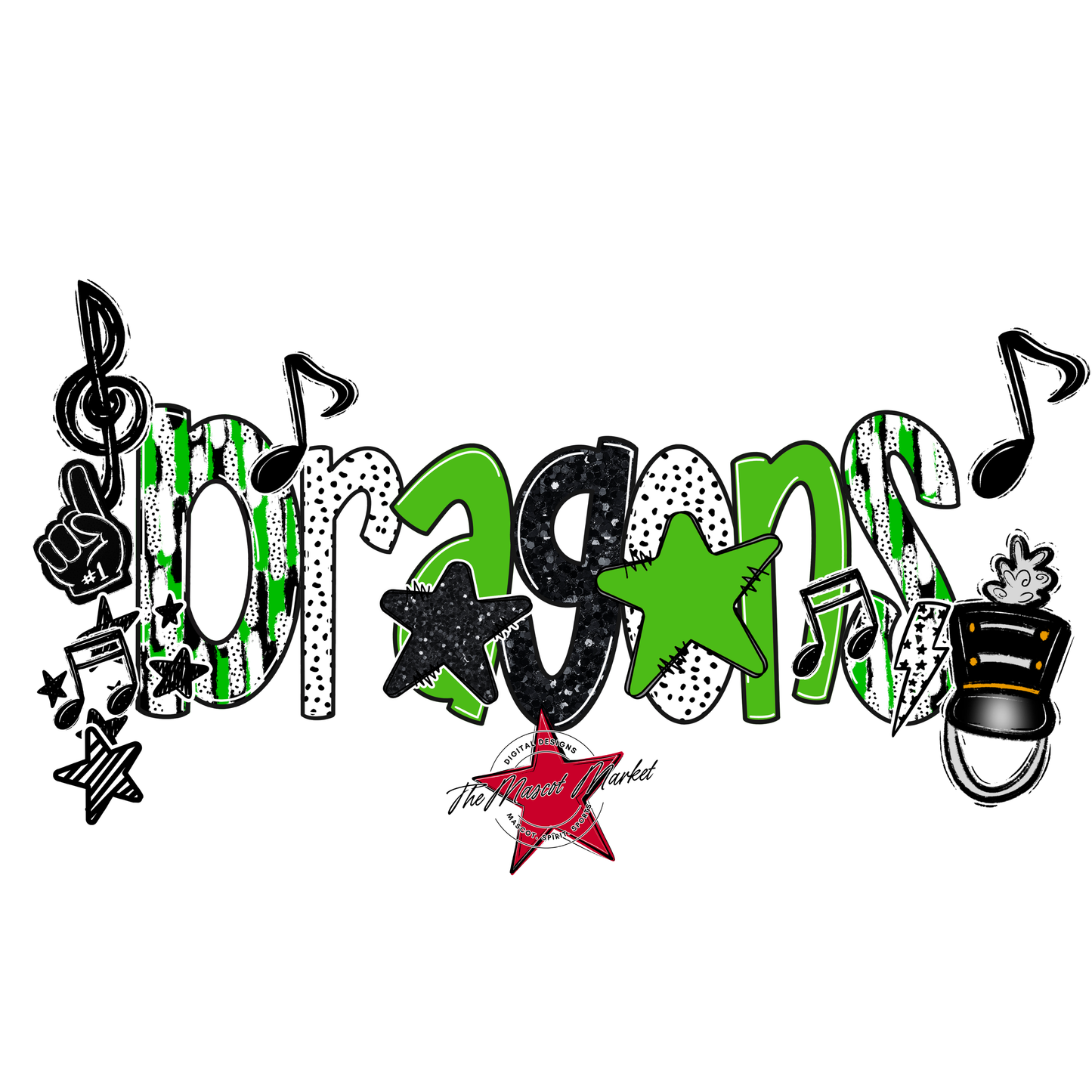 Dragons Band Scrape-Bright Green