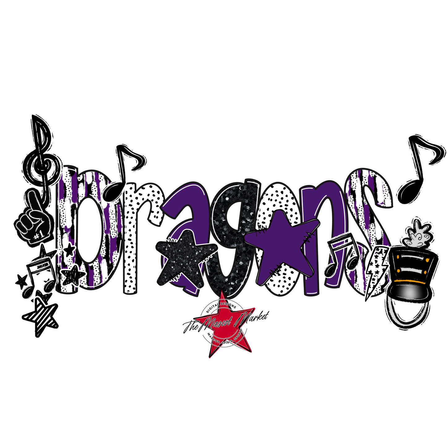 Dragons Band Scrape-Purple