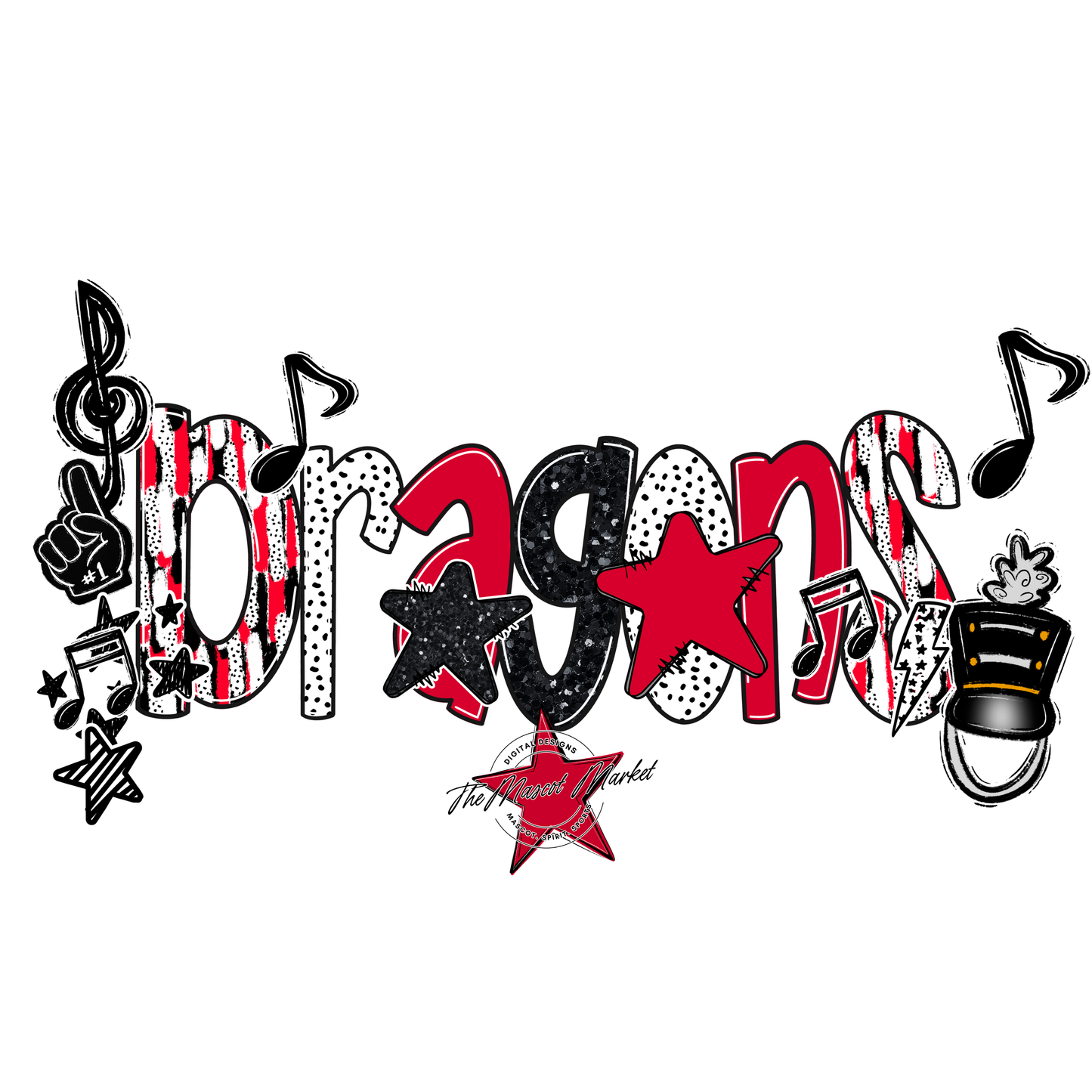 Dragons Band Scrape-Red