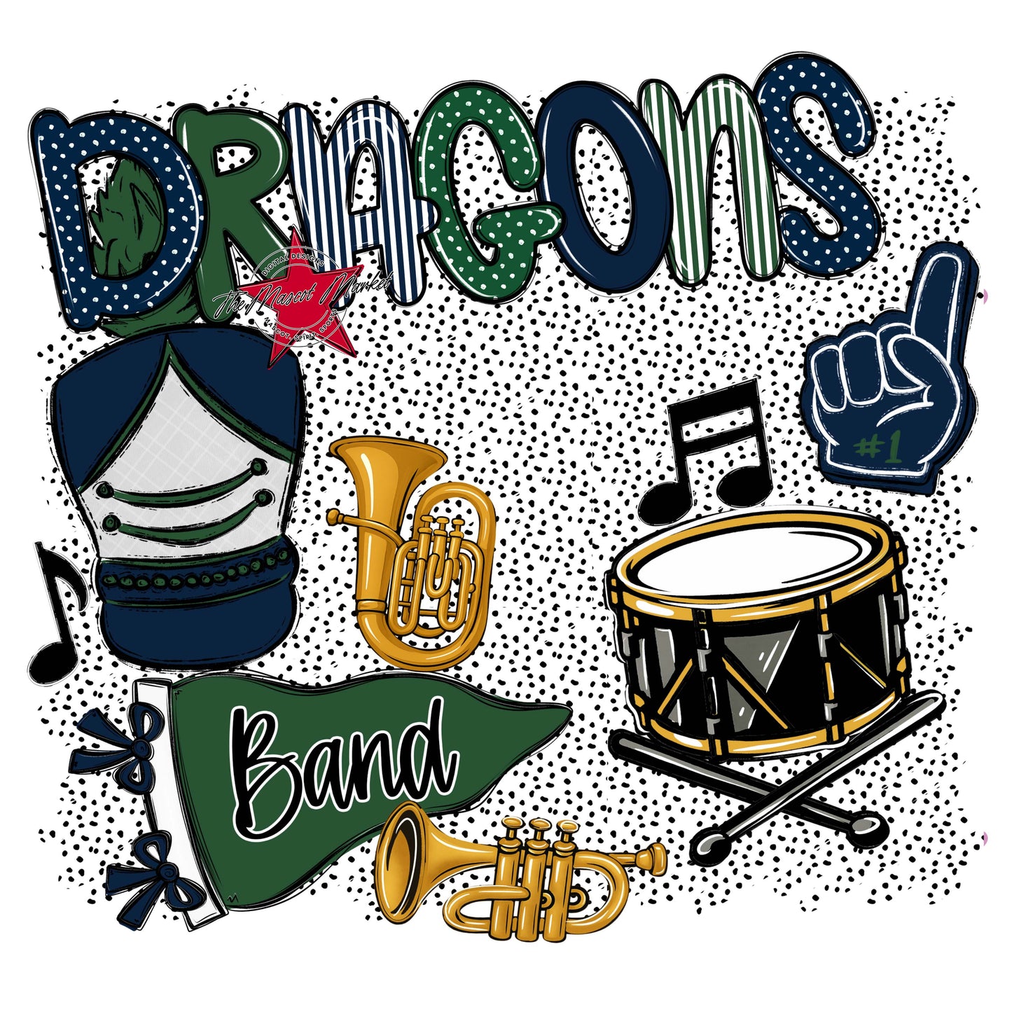 Dragons Band Spirit-Navy & Green