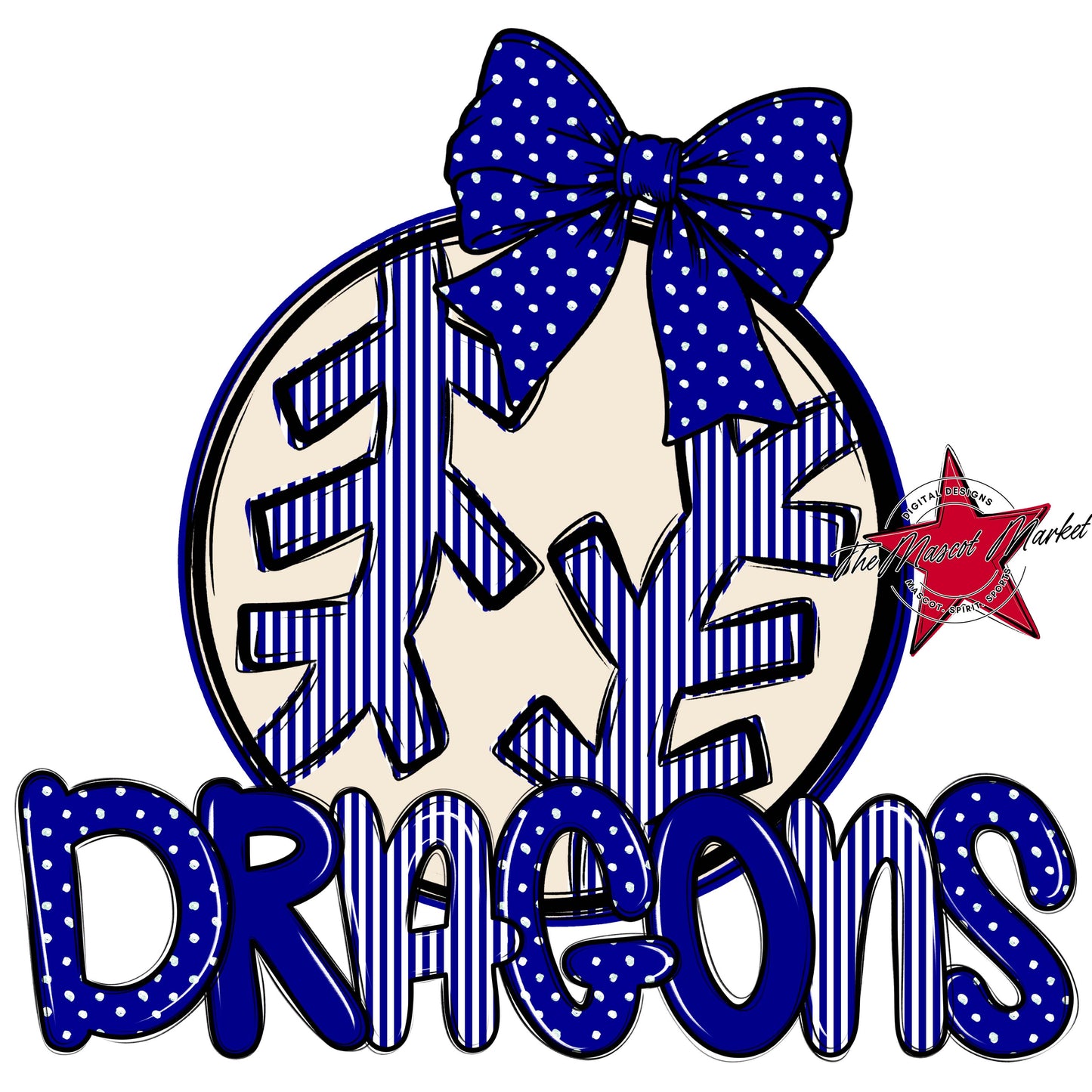 Dragons Baseball-Softball Spirit Design-Blue