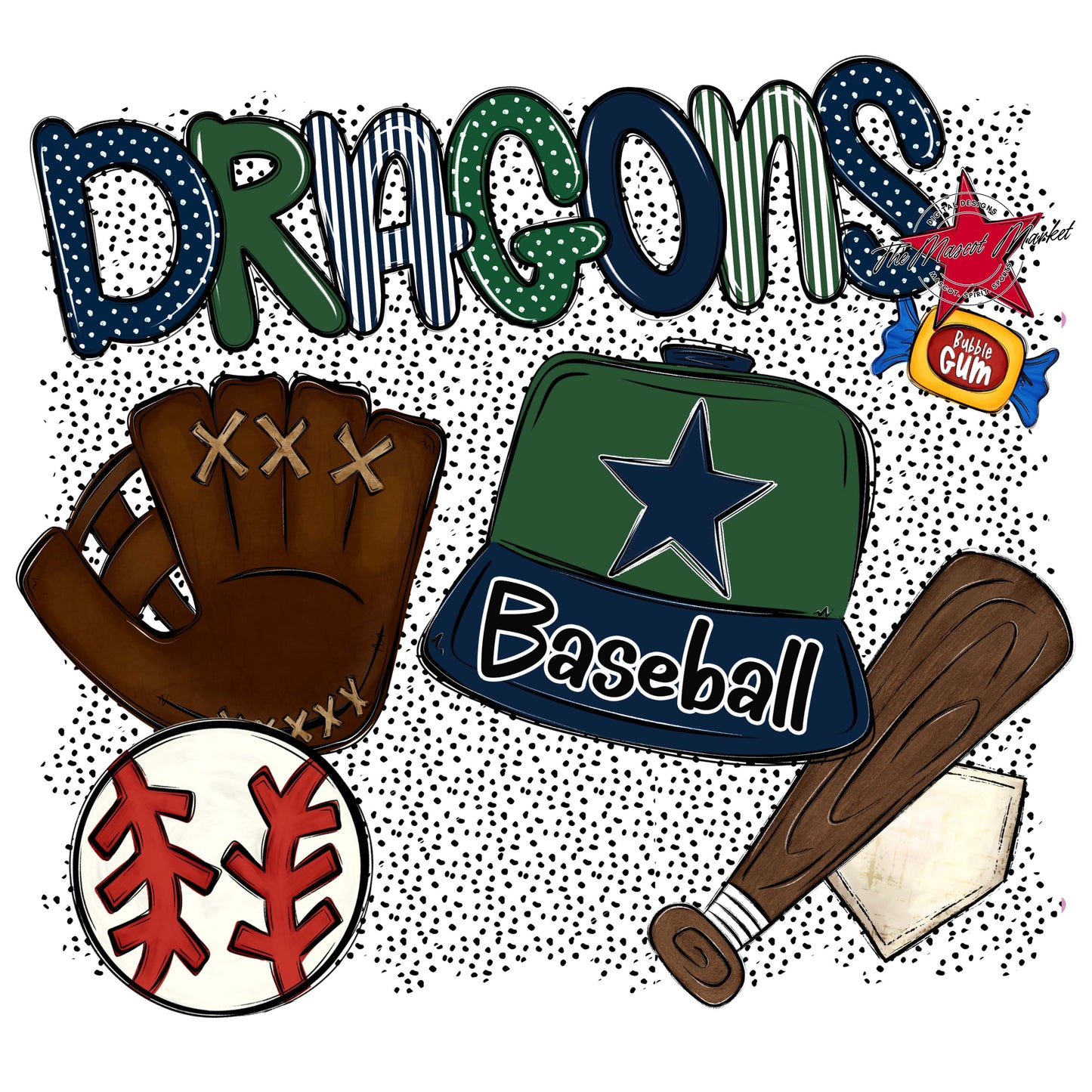 Dragons Baseball Spirit-Navy & Green