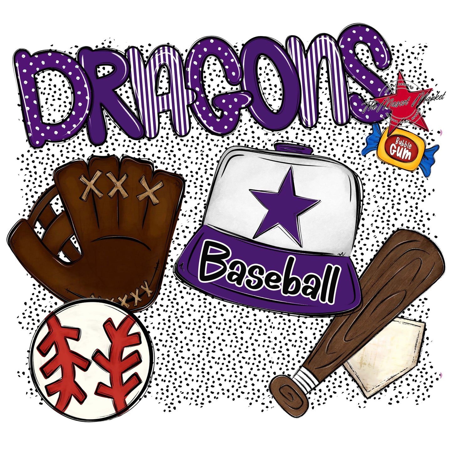 Dragons Baseball Spirit-Purple