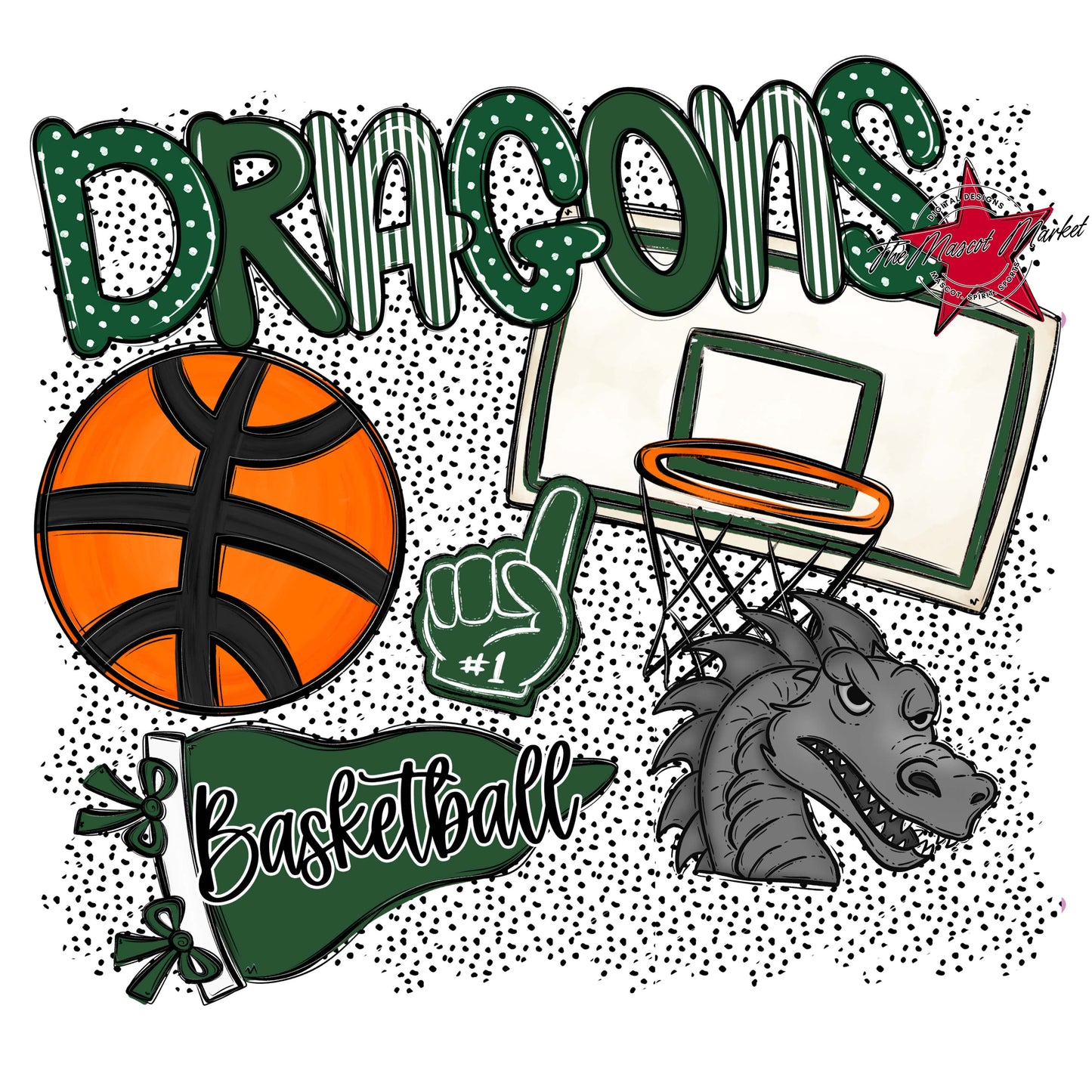 Dragons Basketball Spirit-Green