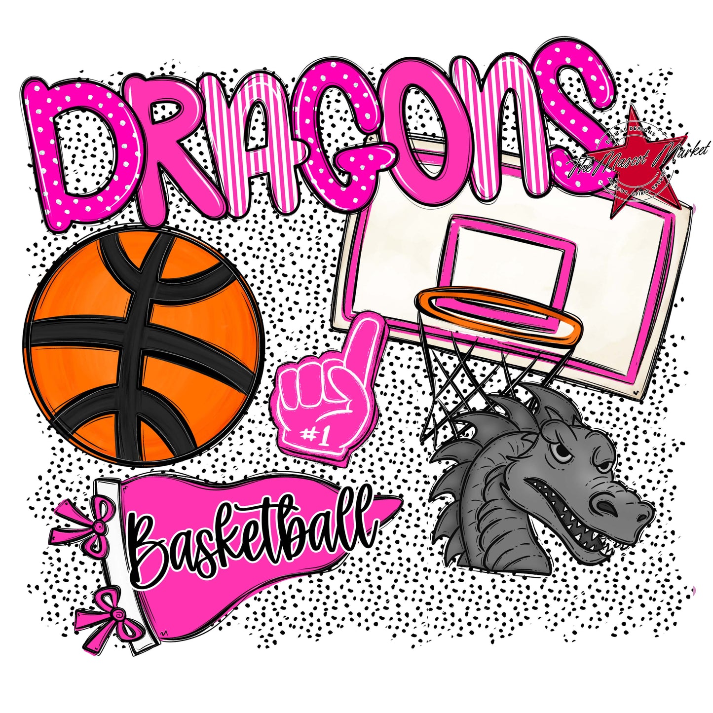 Dragons Basketball Spirit-Pink