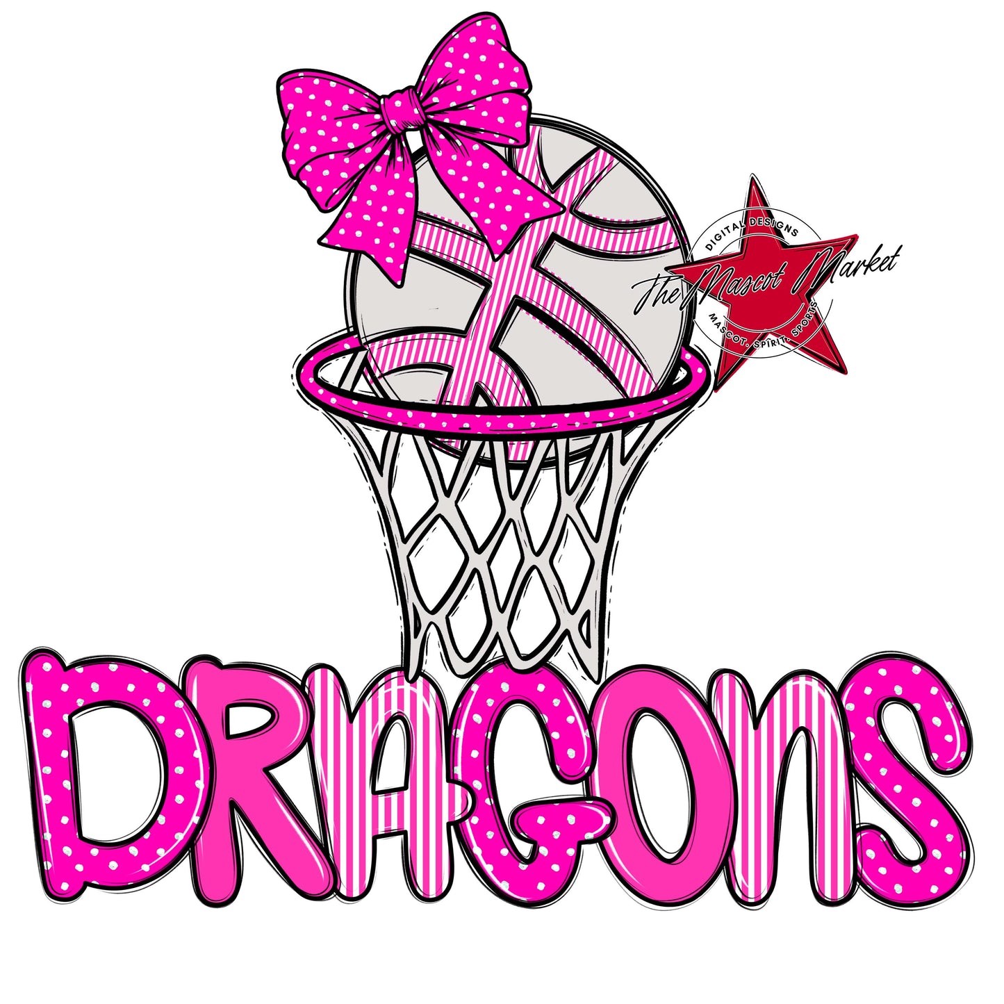 Dragons Basketball Spirit Design-Pink