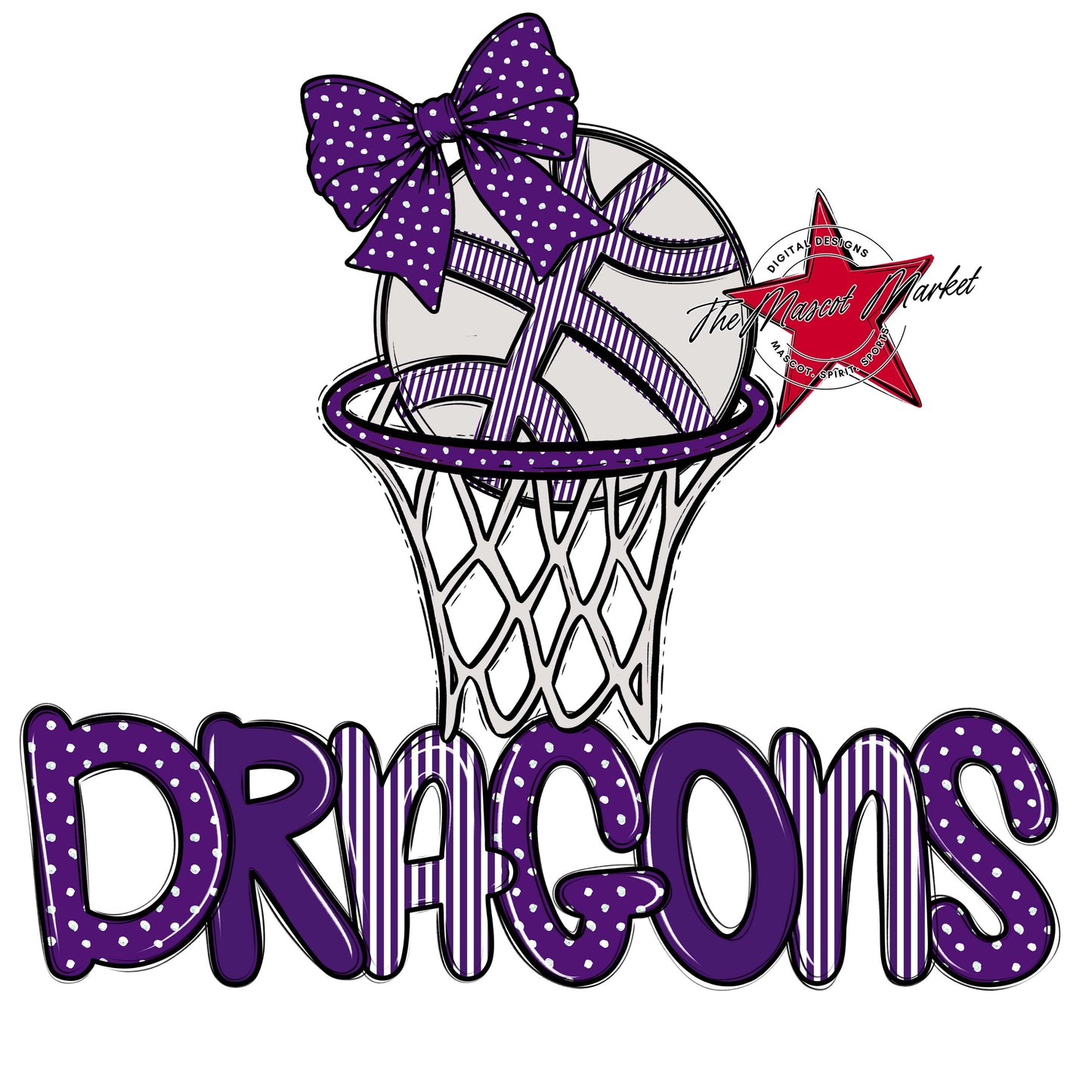 Dragons Basketball Spirit Design-Purple