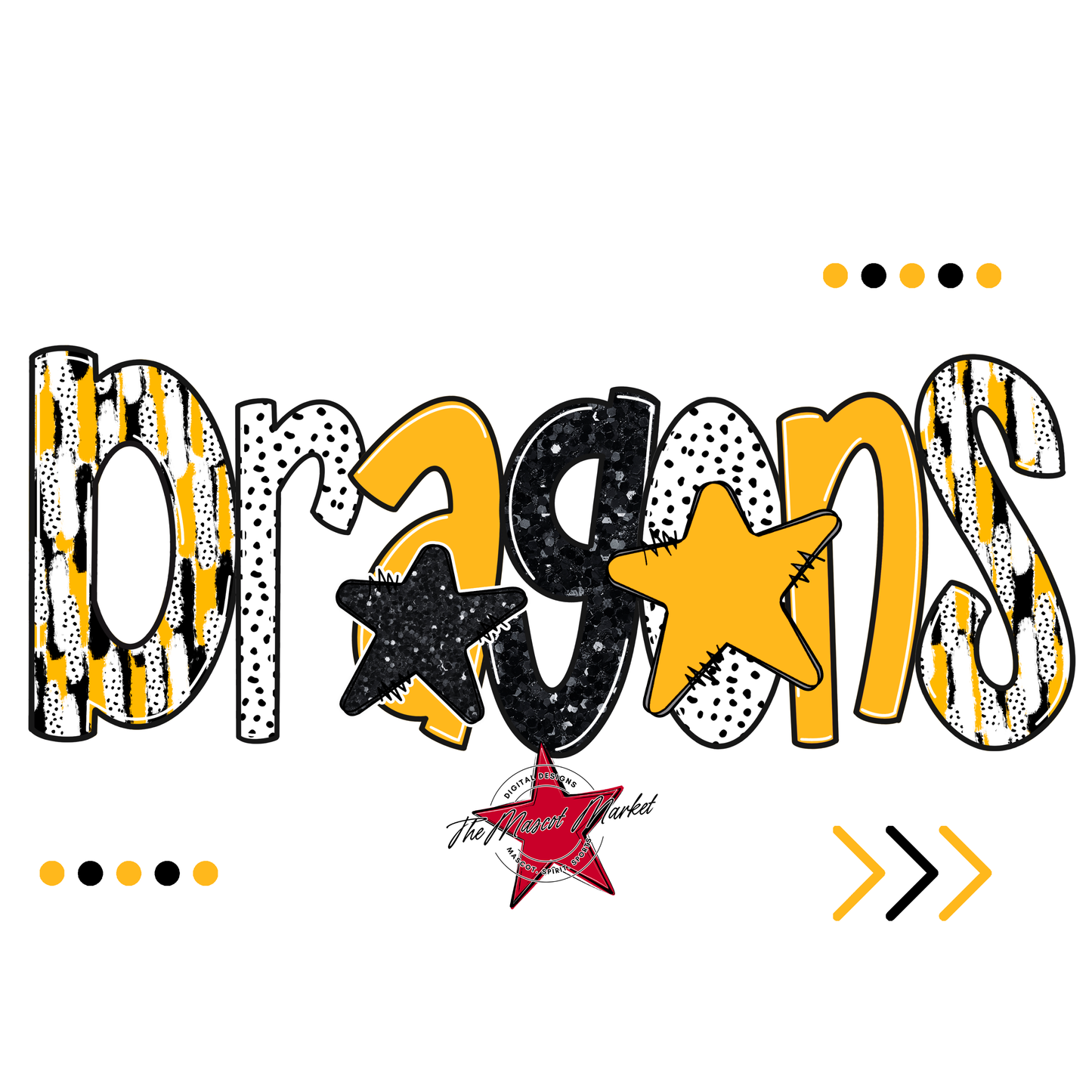 Dragons Brushstroke Alpha w Arrows-Yellow