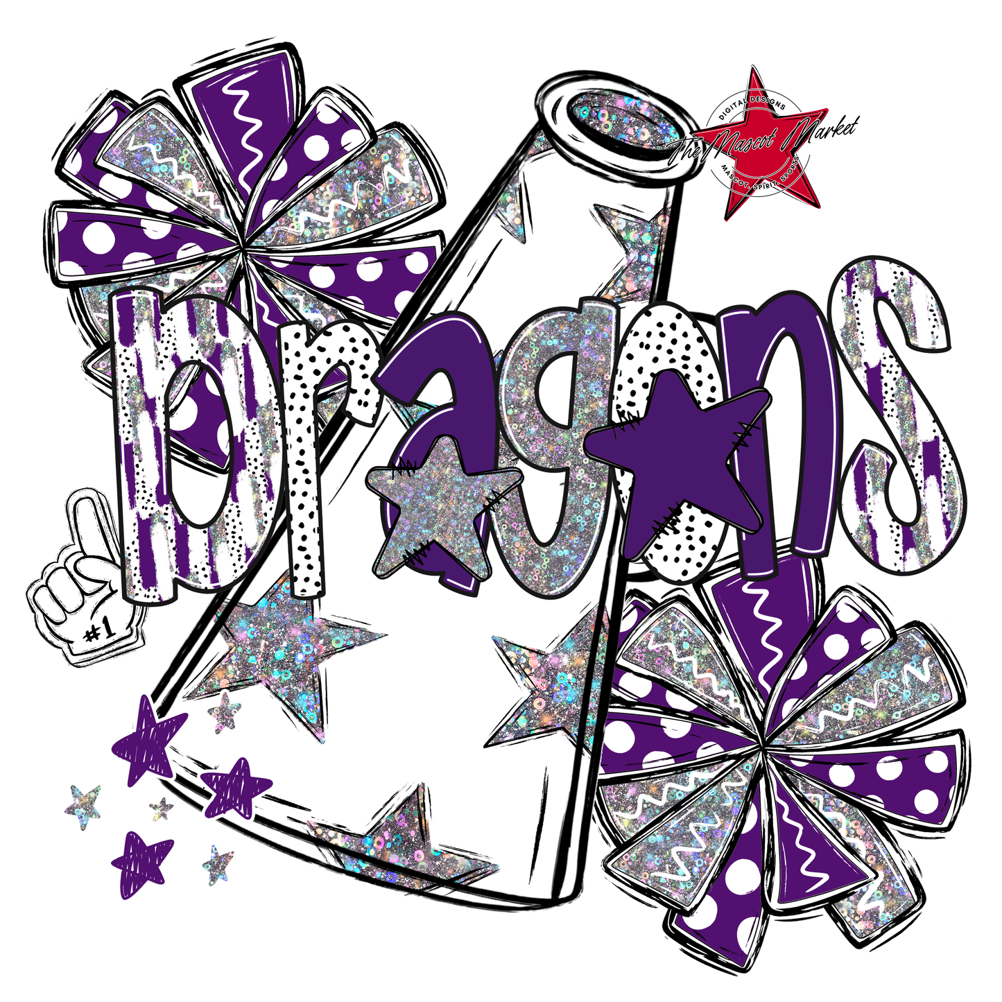 Dragons Cheer Megaphone Scrape-Purple
