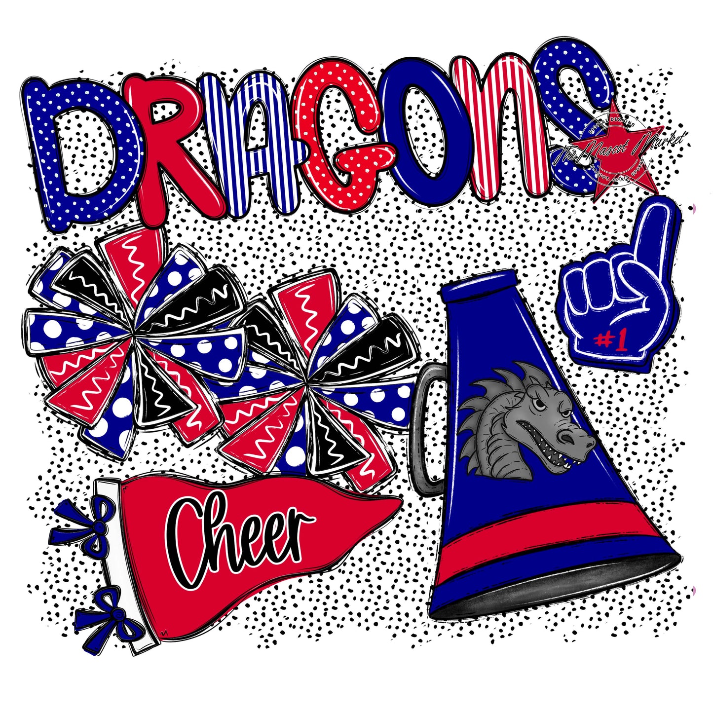 Dragons Cheer Spirit-Blue & Red