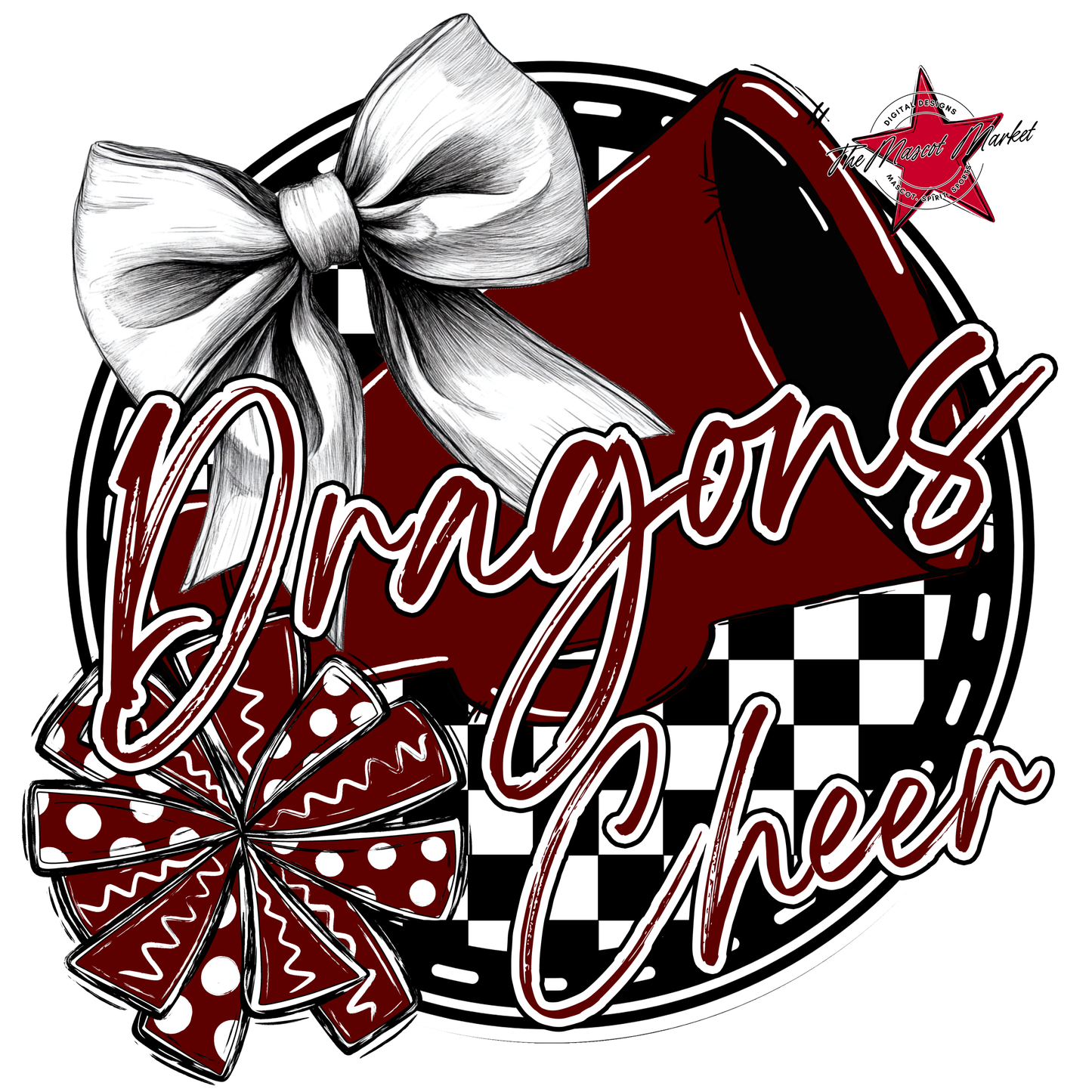 Dragons Circle Cheer Design-Maroon