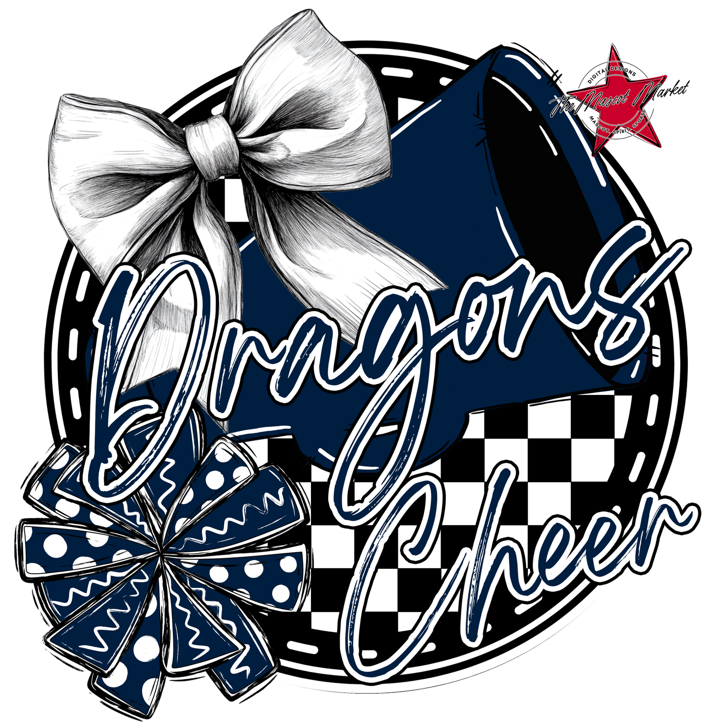 Dragons Circle Cheer Design-Navy