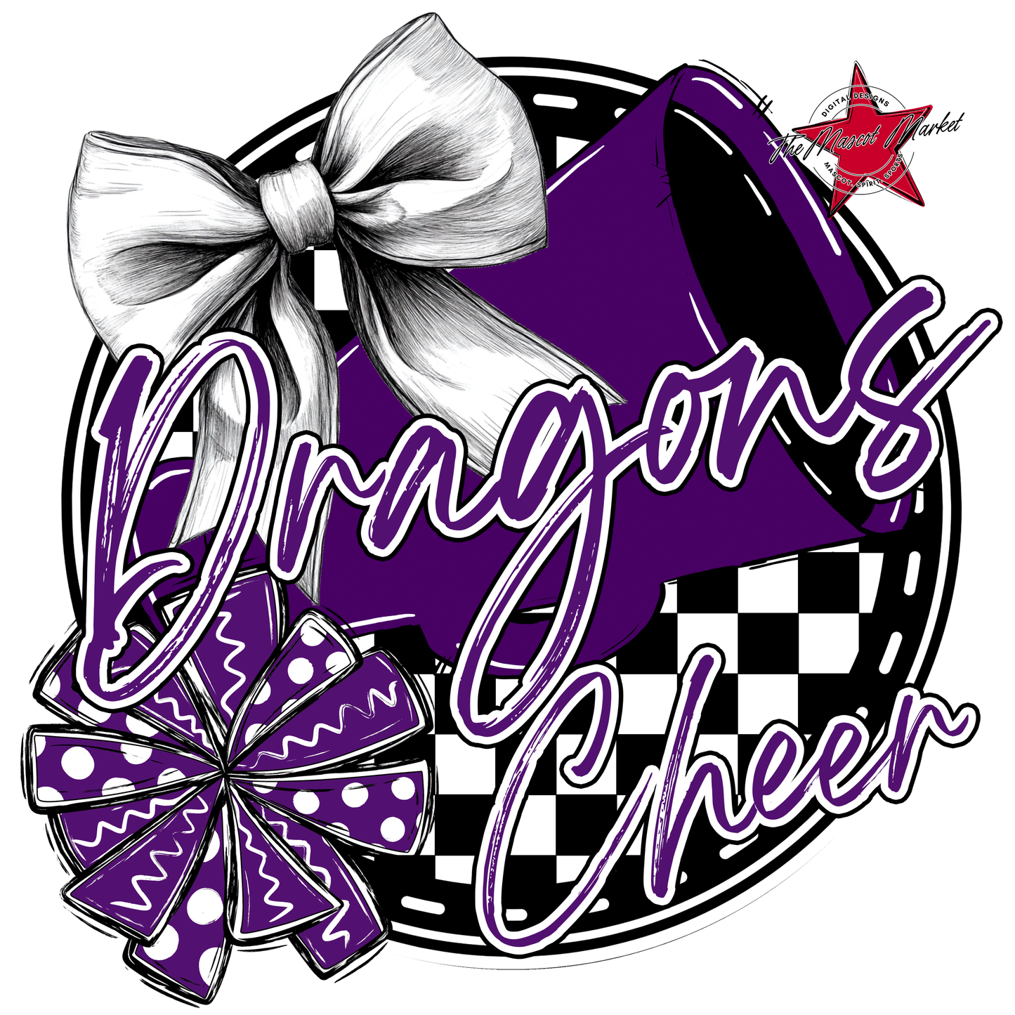 Dragons Circle Cheer Design-Purple