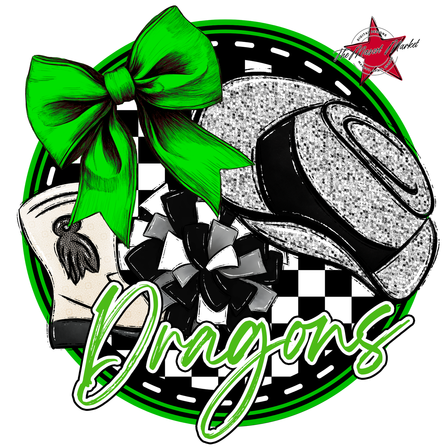 Dragons Circle Drillteam Design-Bright Green