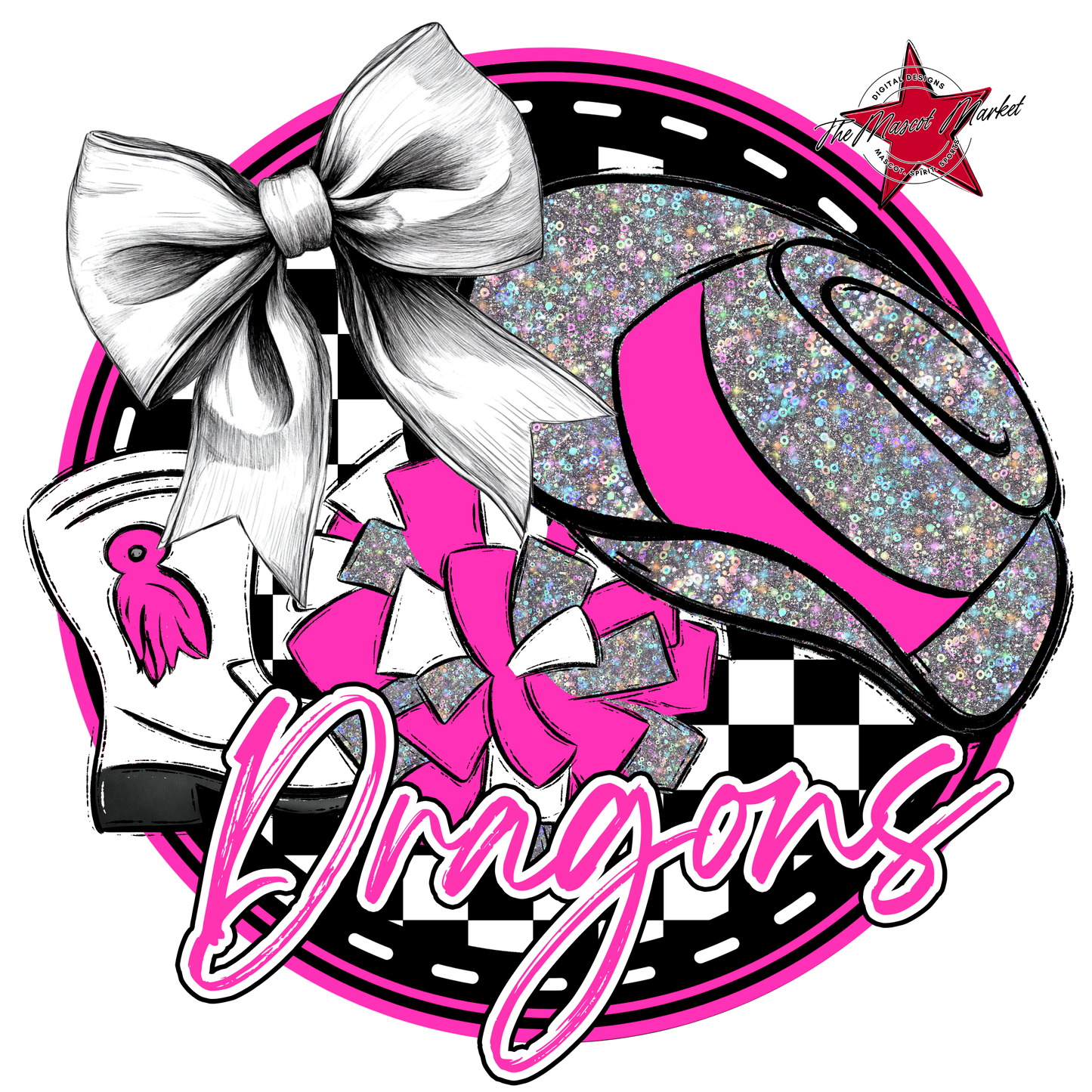 Dragons Circle Drillteam Design-Pink