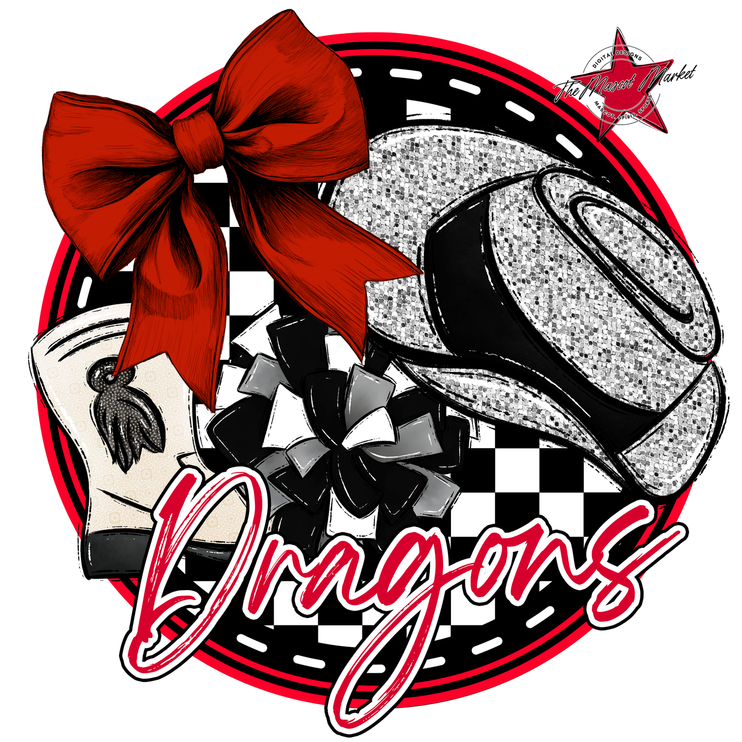 Dragons Circle Drillteam Design-Red