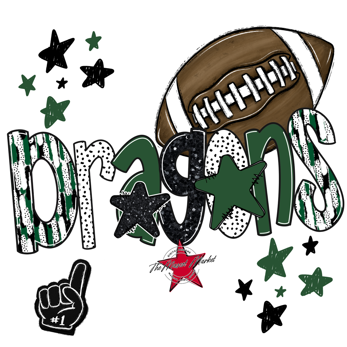 Dragons Football Scrape-Green