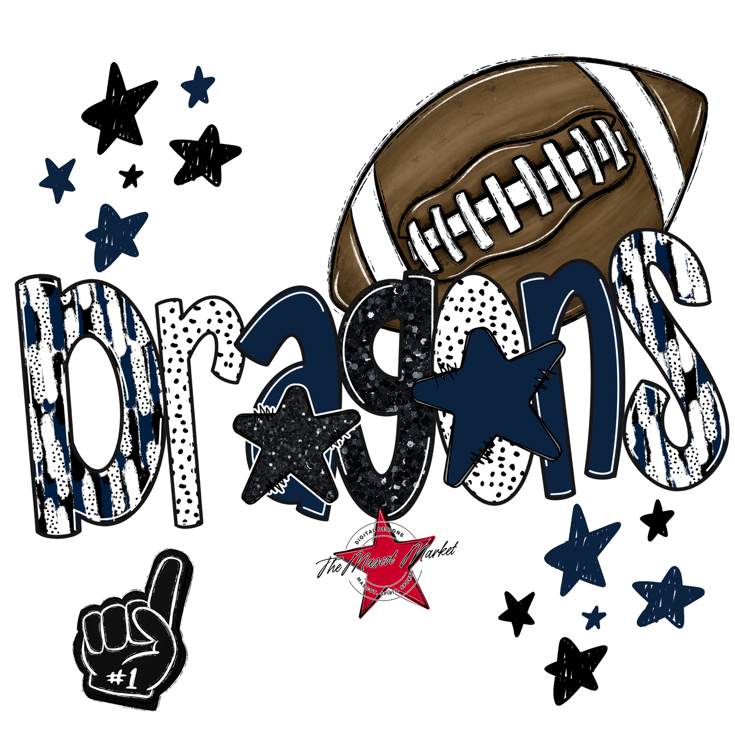 Dragons Football Scrape-Navy