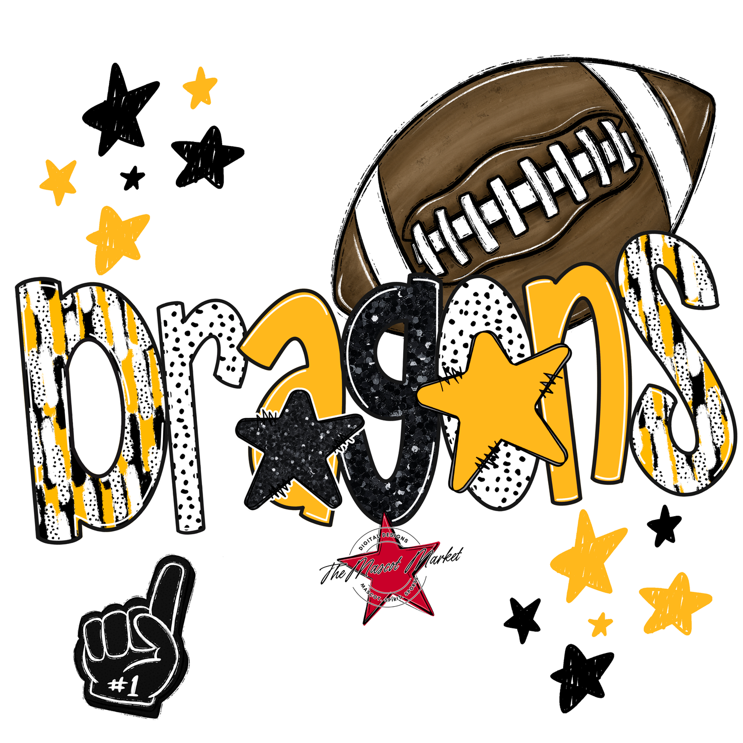 Dragons Football Scrape-Yellow