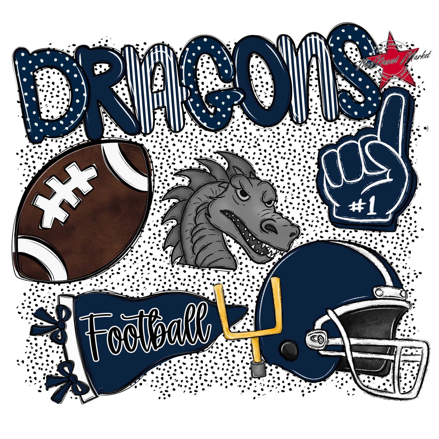 Dragons Football Spirit-Navy