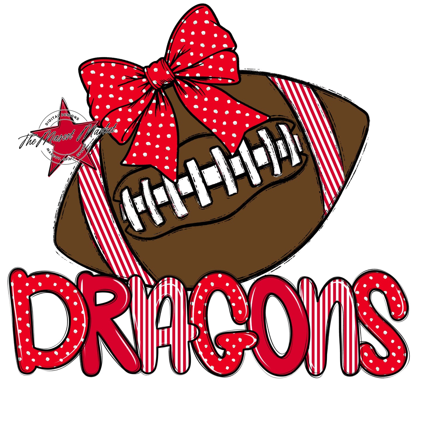 Dragons Football Spirit Design-Red