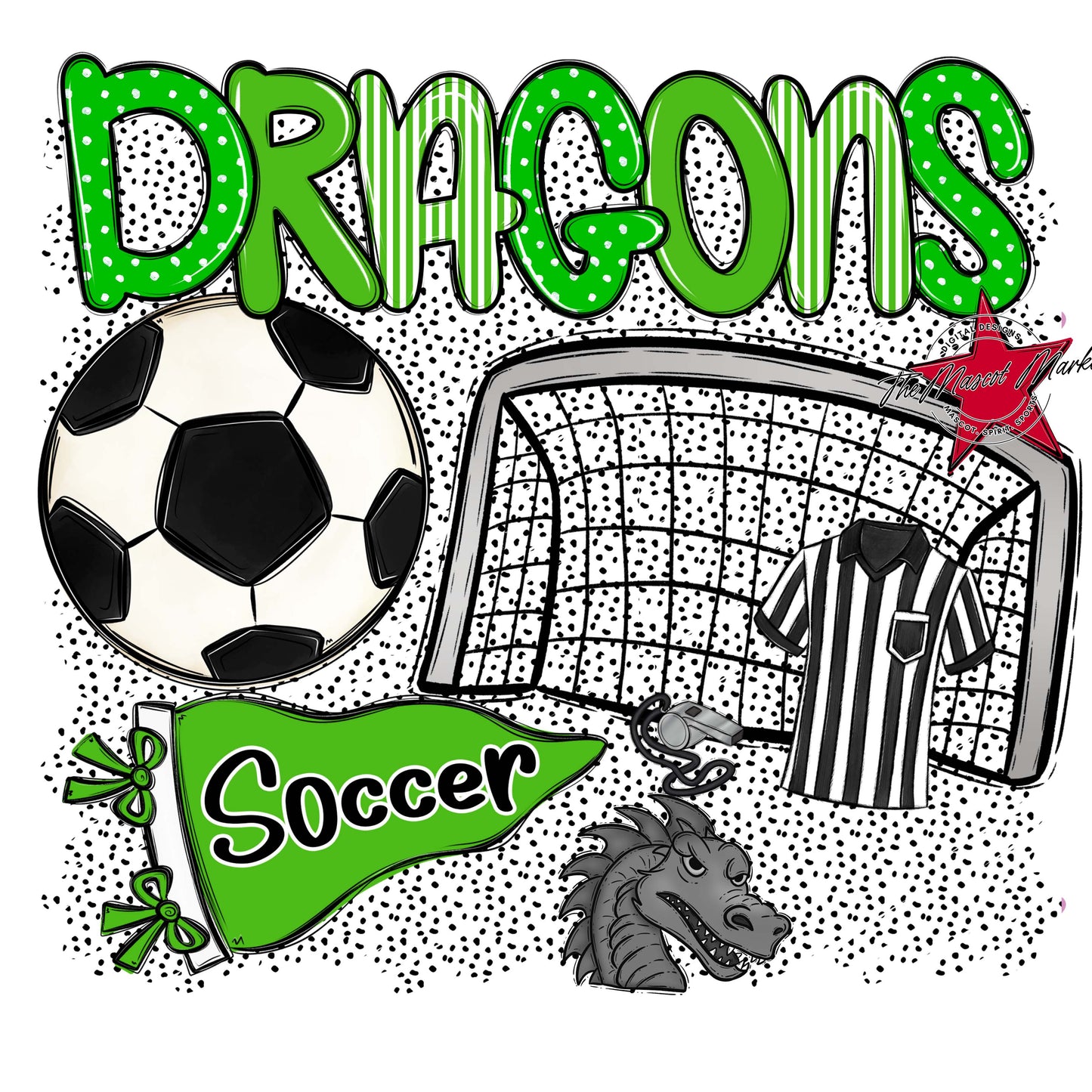 Dragons Soccer Spirit-Bright Green