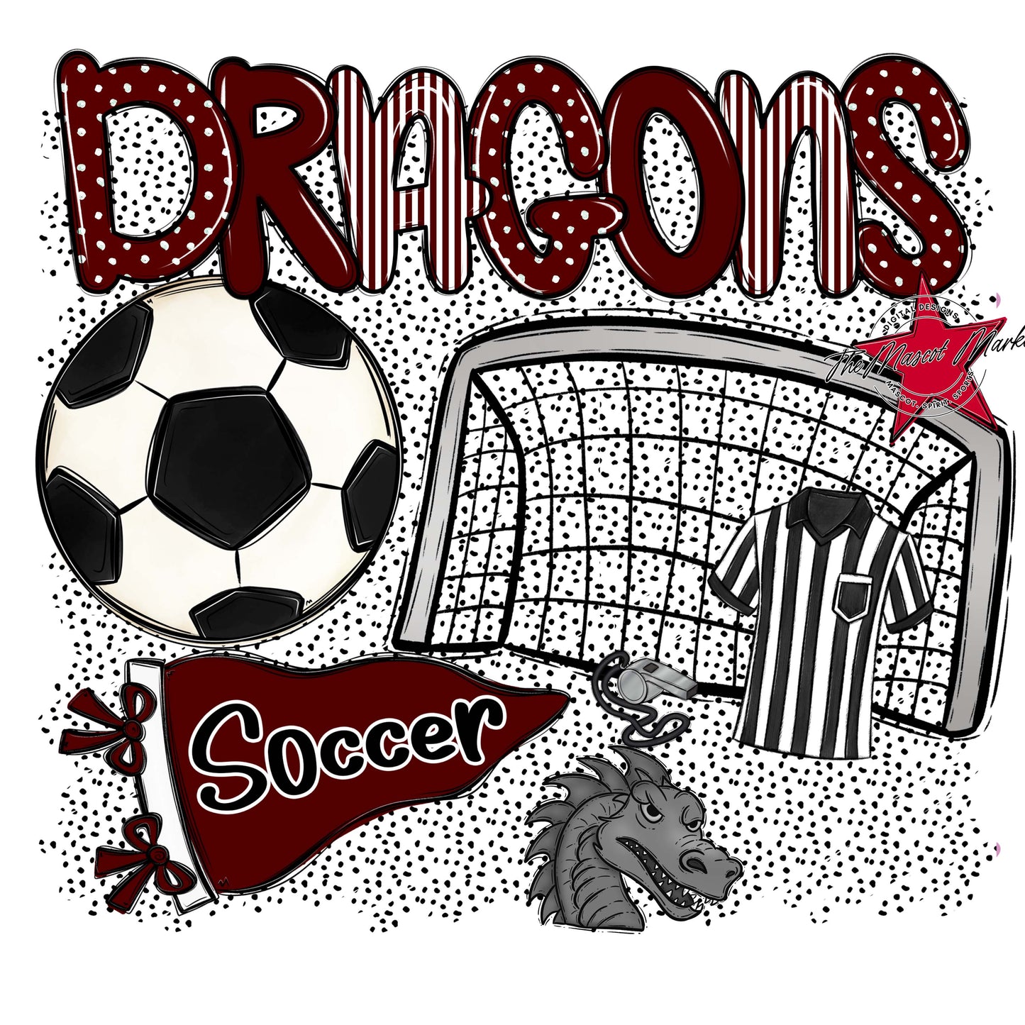 Dragons Soccer Spirit-Maroon