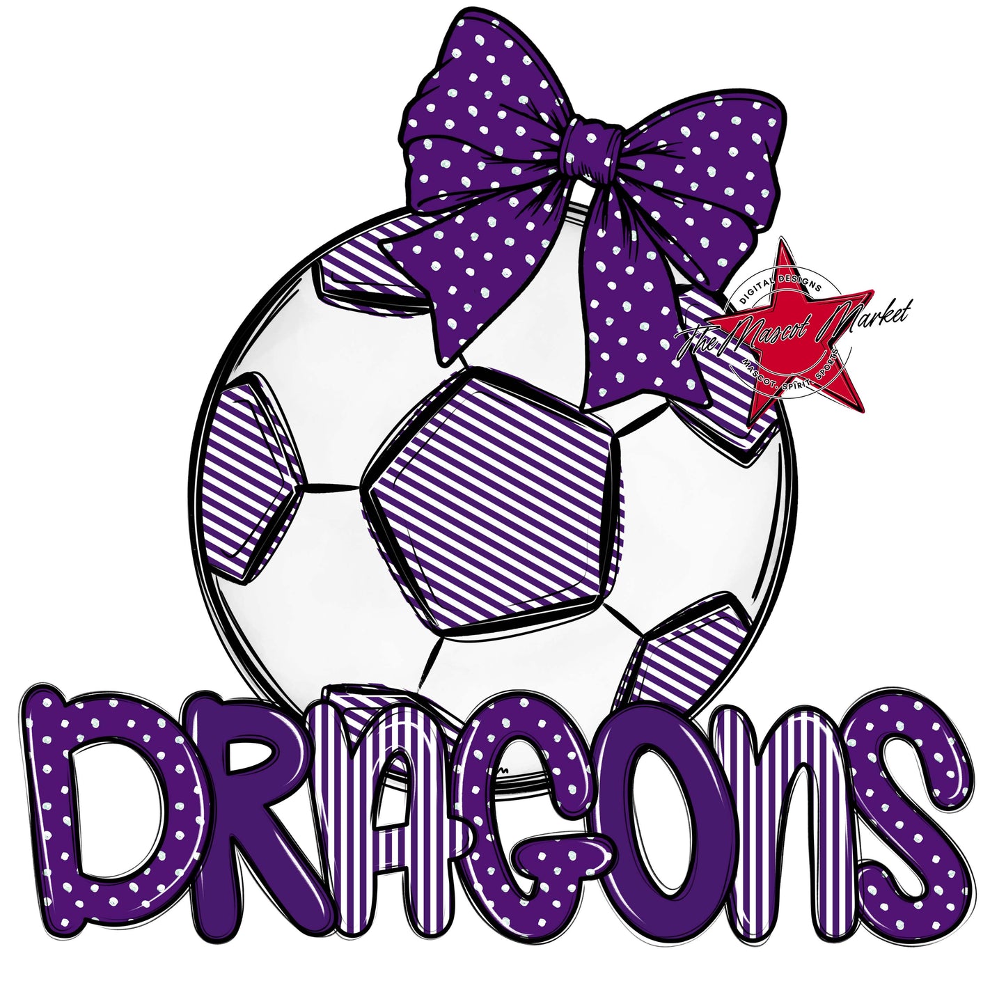 Dragons Soccer Spirit Design-Purple