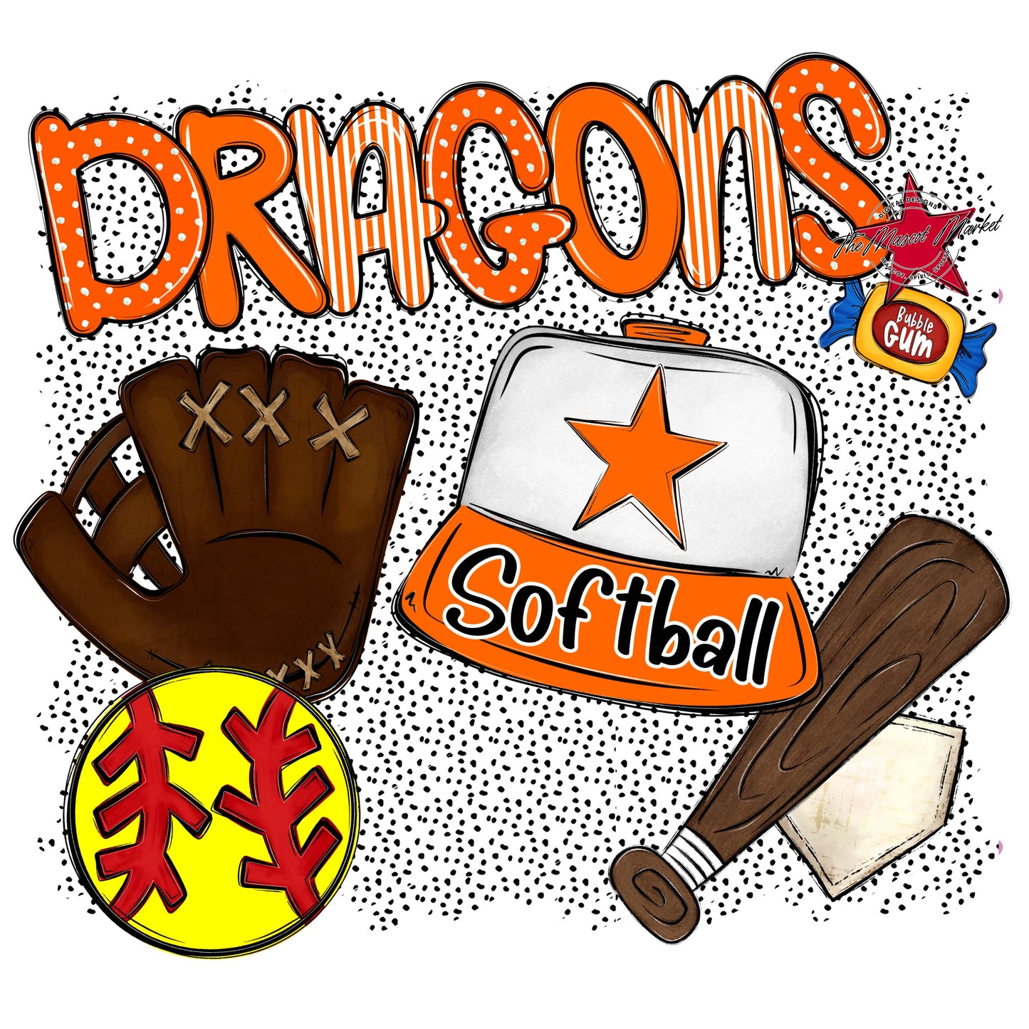 Dragons Softball Spirit-Orange