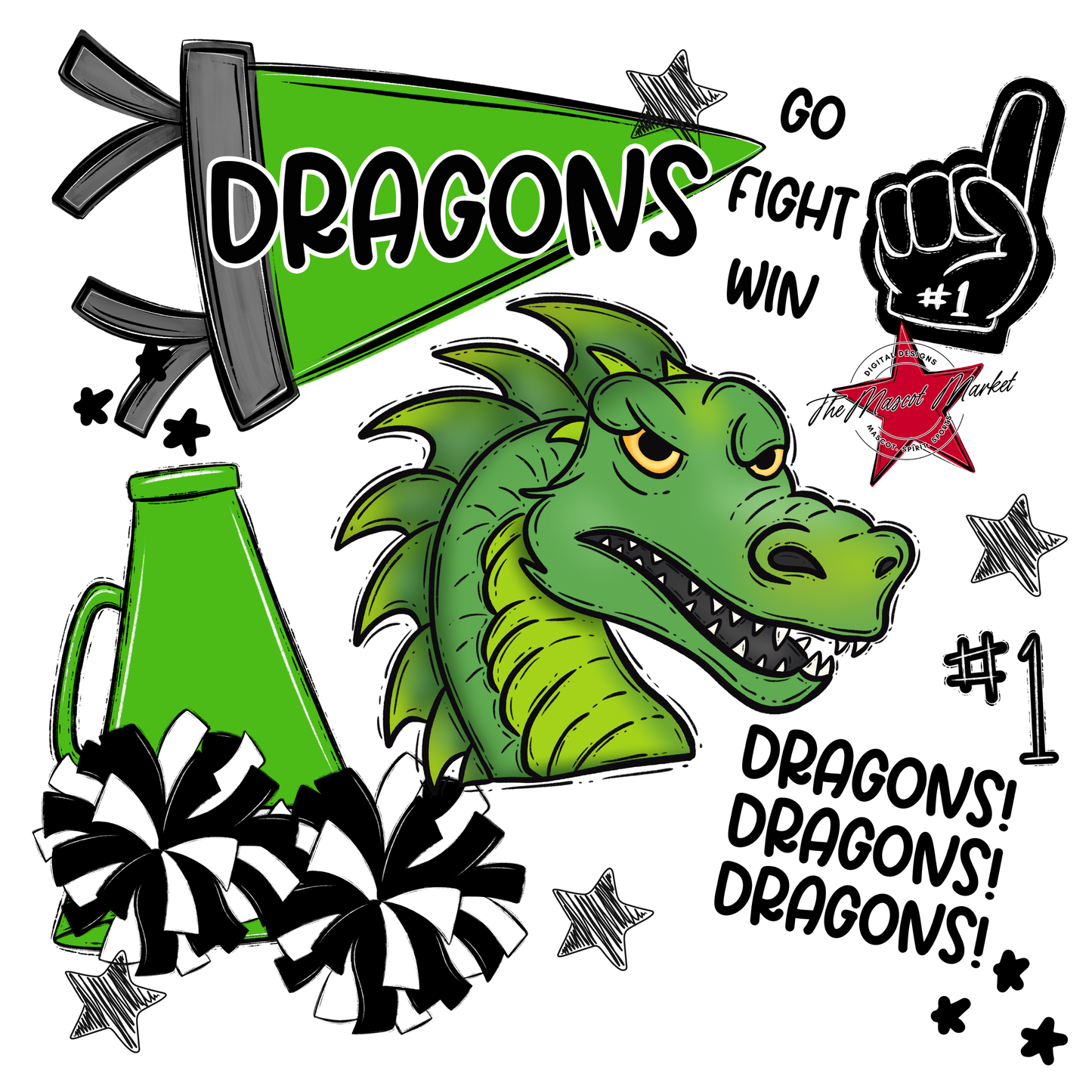 Dragons Spirit Design-Bright Green