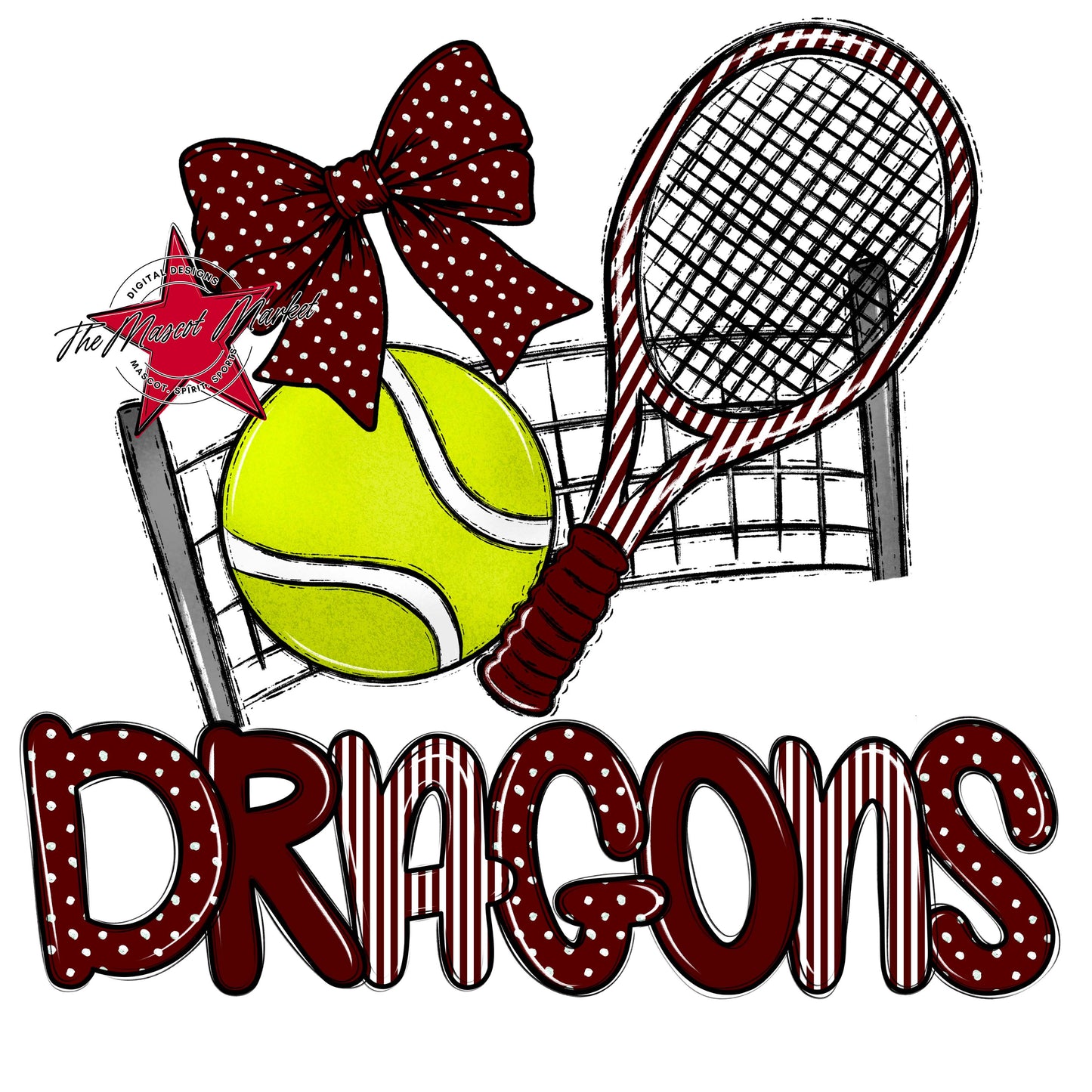 Dragons Tennis Spirit Design-Maroon