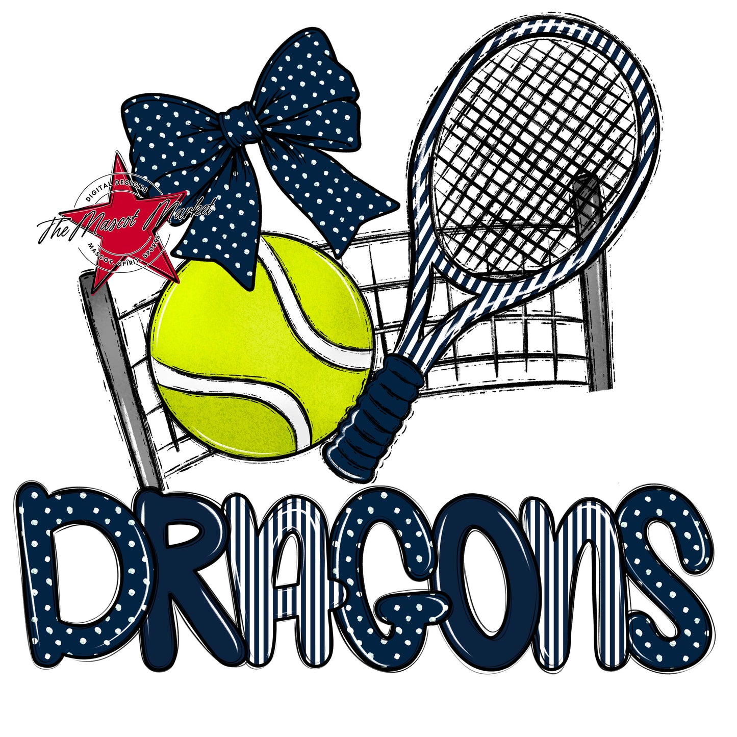 Dragons Tennis Spirit Design-Navy