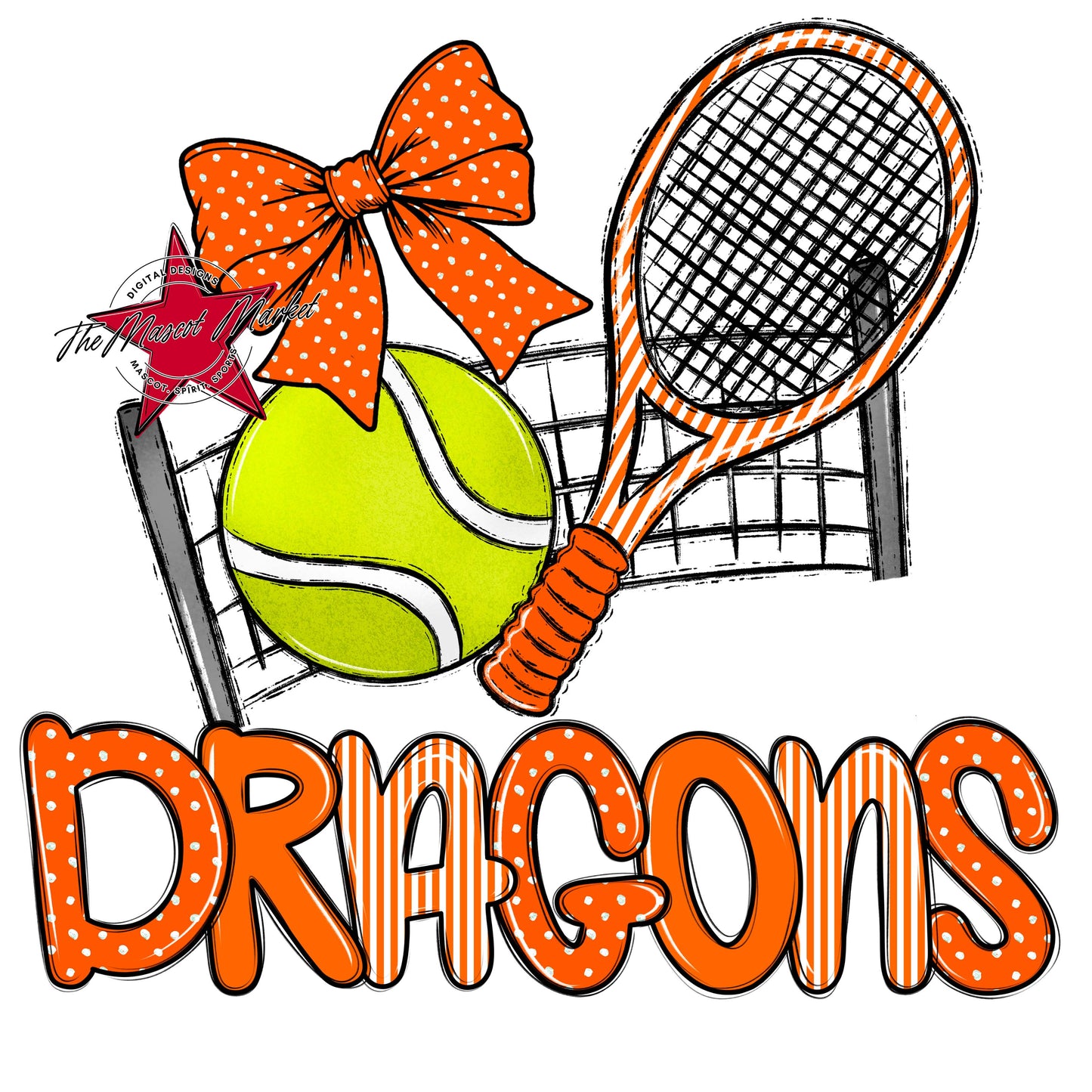 Dragons Tennis Spirit Design-Orange