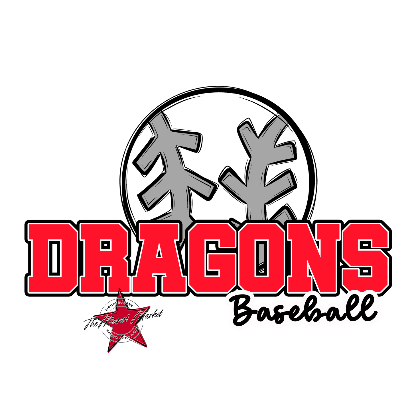 Dragons Varsity Baseball-Bright Red