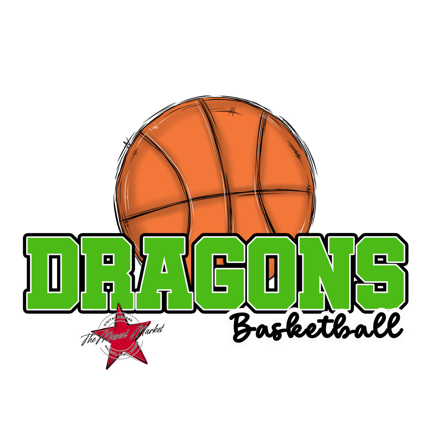 Dragons Varsity Basketball-Bright Green