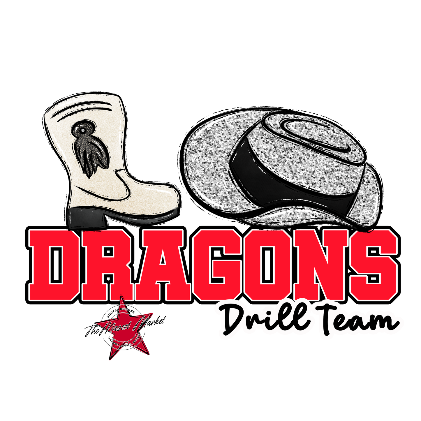 Dragons Varsity Drillteam-Bright Red